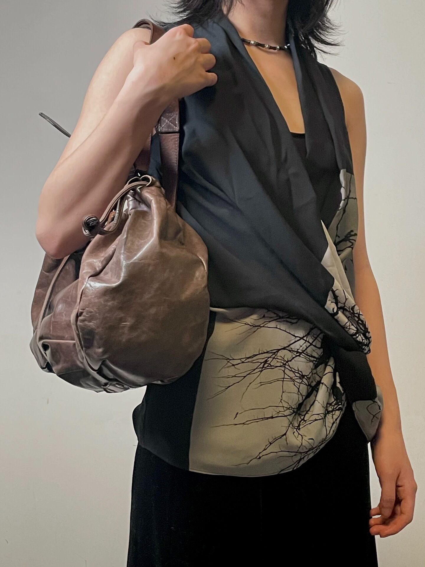 Helmut Lang F/W12 Strapless Wrap Top — front
