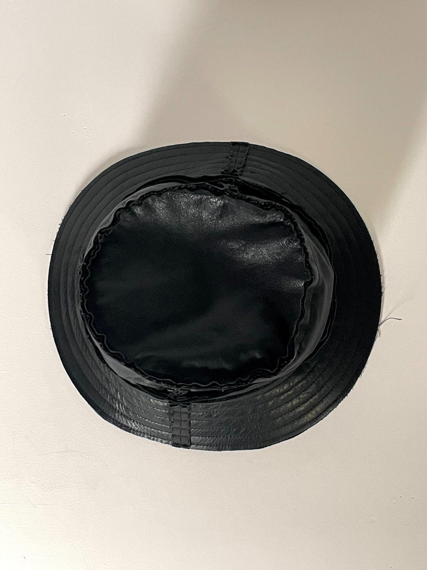 Comme Des Garcons AW2002 Leather Bucket Hat — front