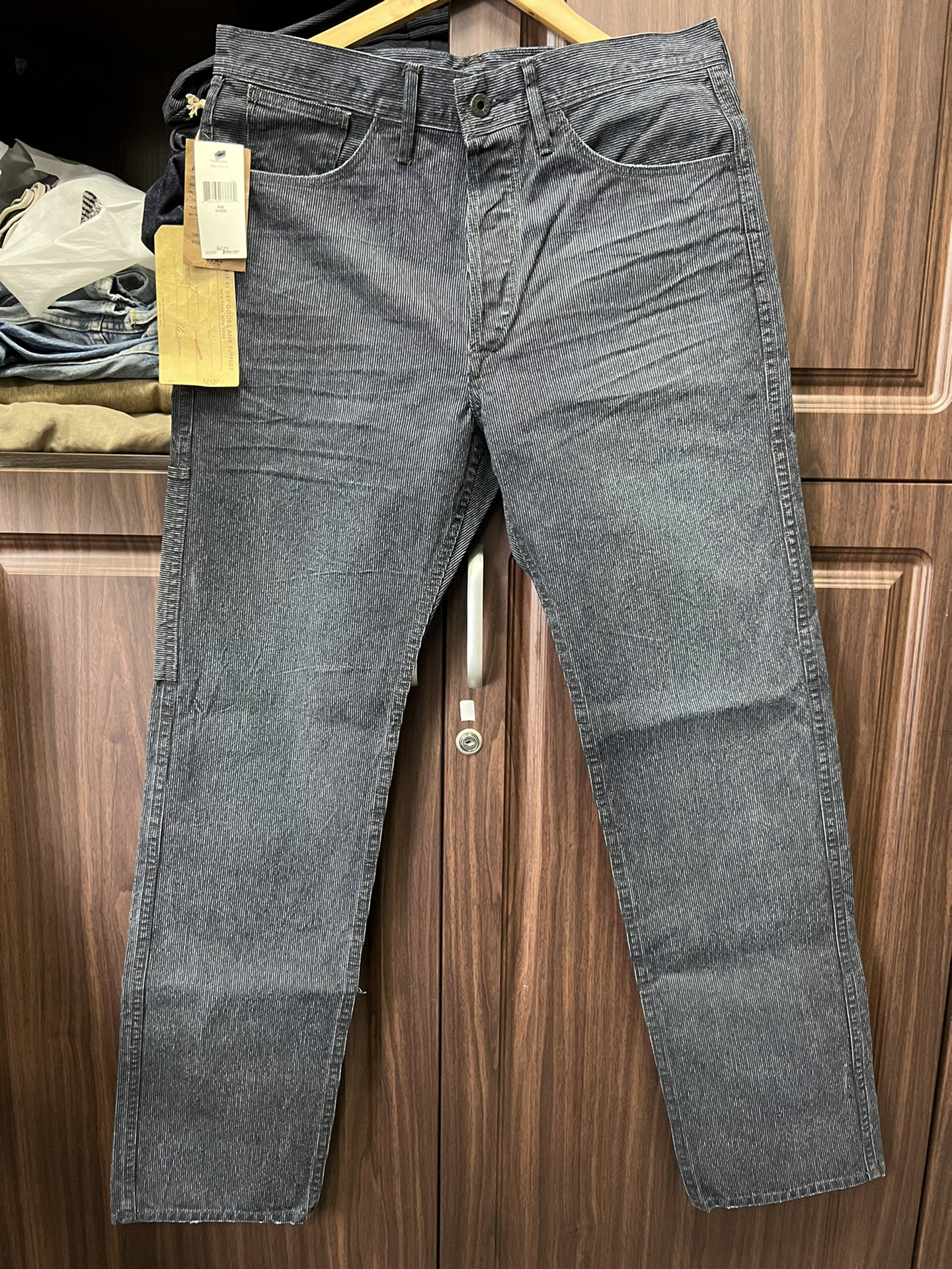 RRL Pinstriped Wabash Trousers — front
