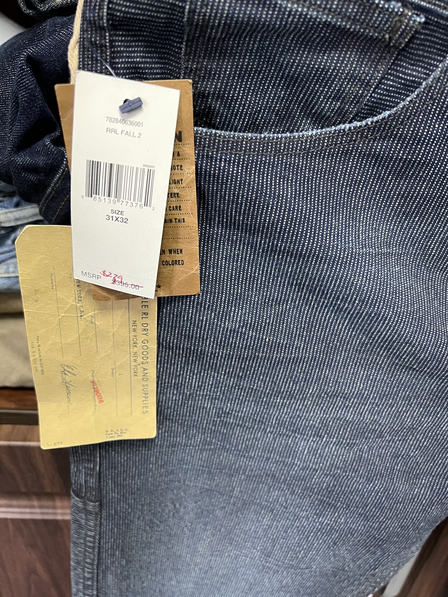 RRL Pinstriped Wabash Trousers — detail
