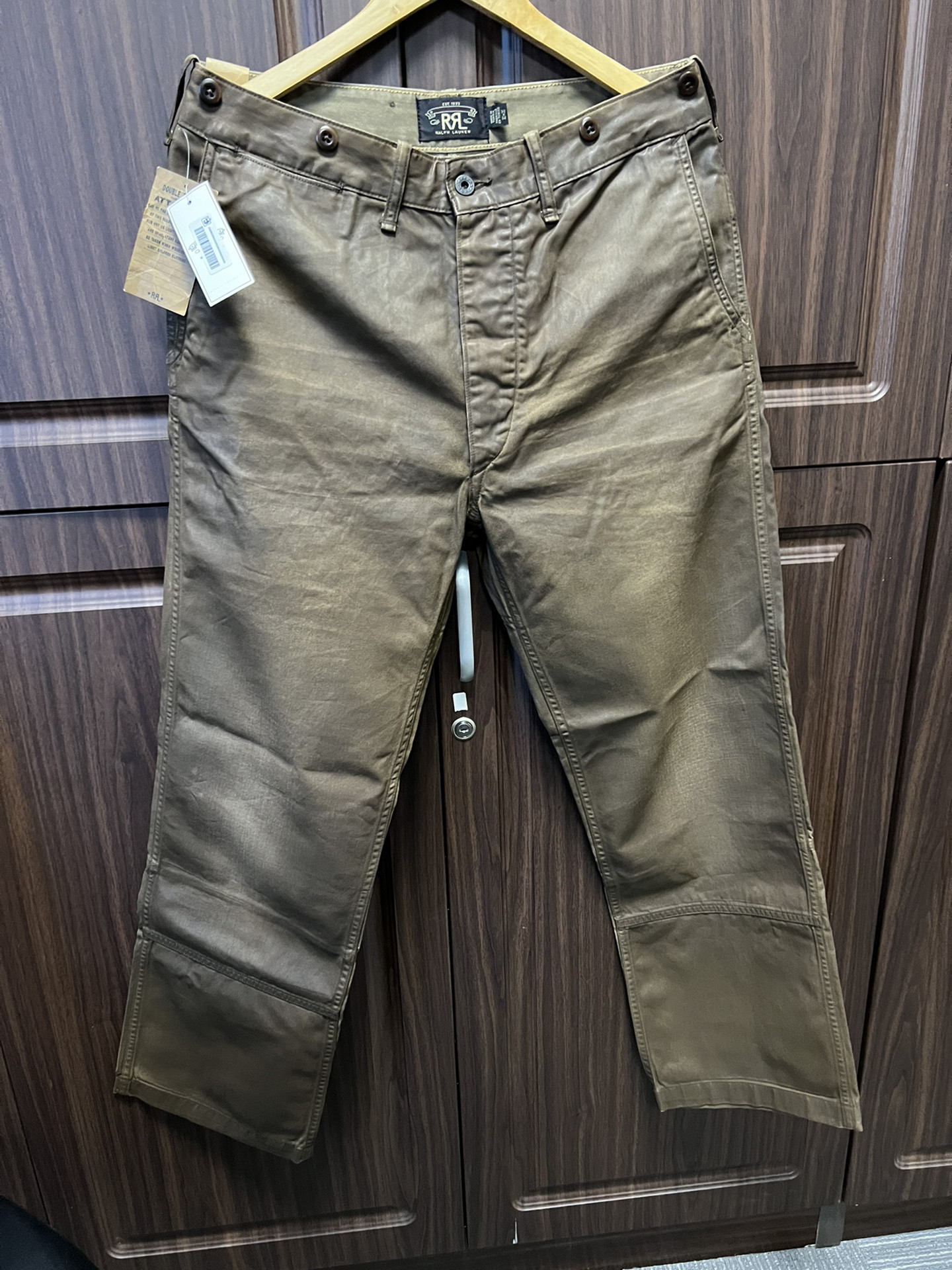 RRL Oil-Wax Military Straight Pants — back
