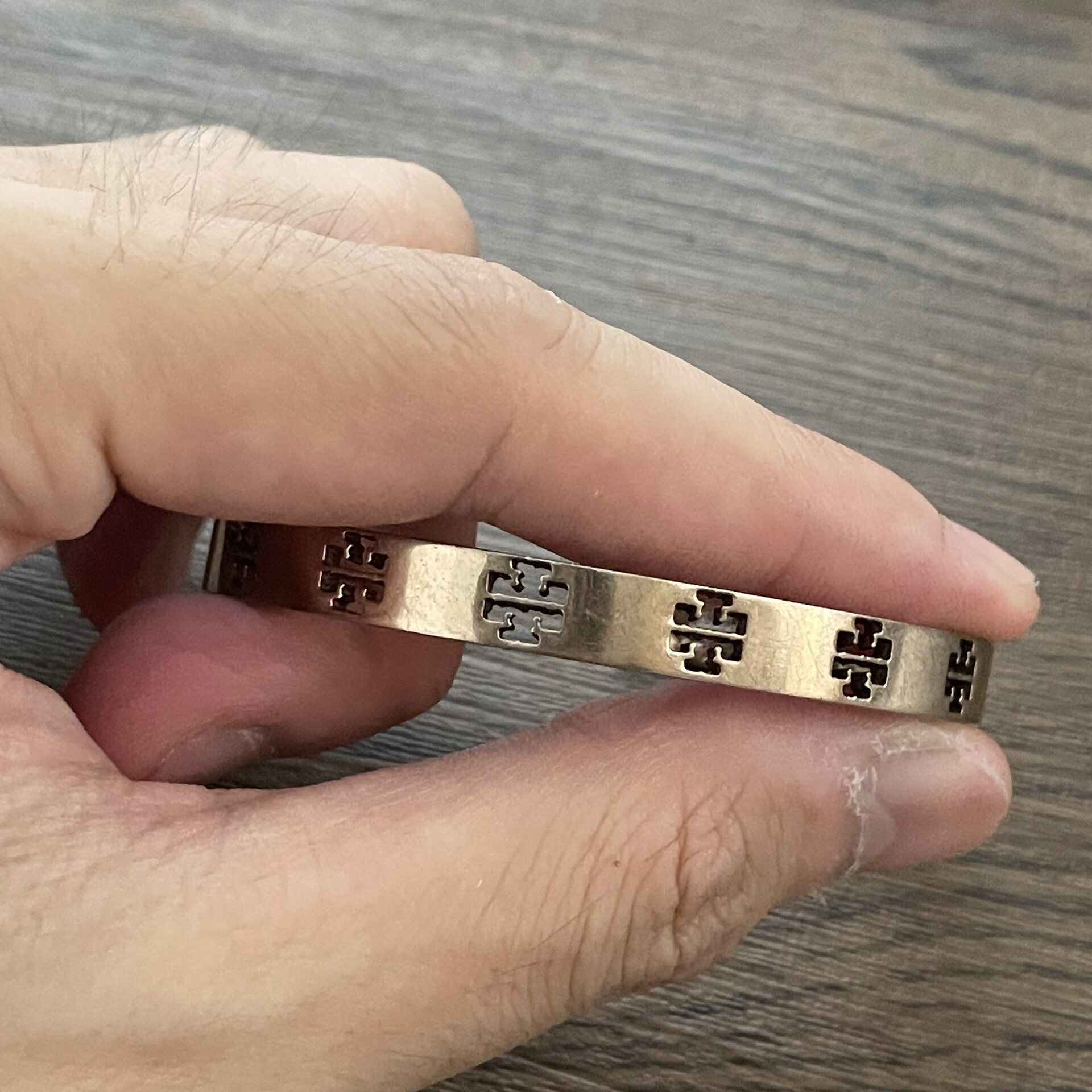 Tory Burch Adjustable Cuff Bracelet — label