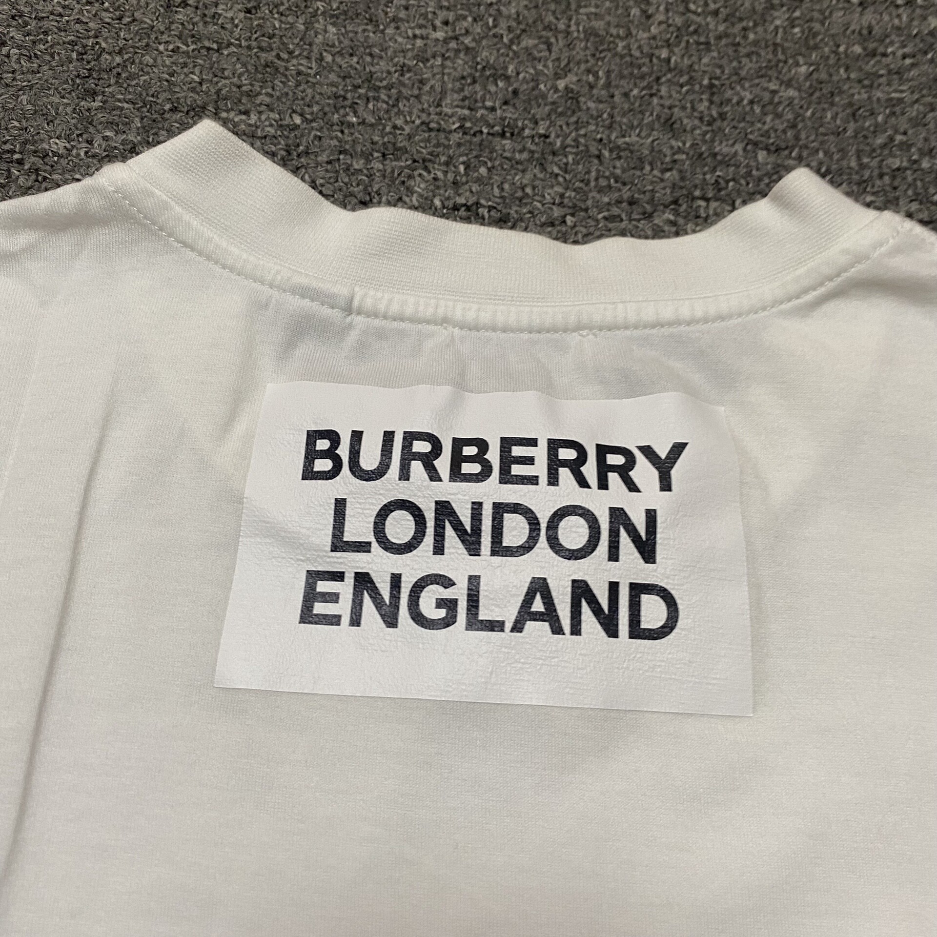 Burberry Fawn Graphic Short Sleeve Tee — label
