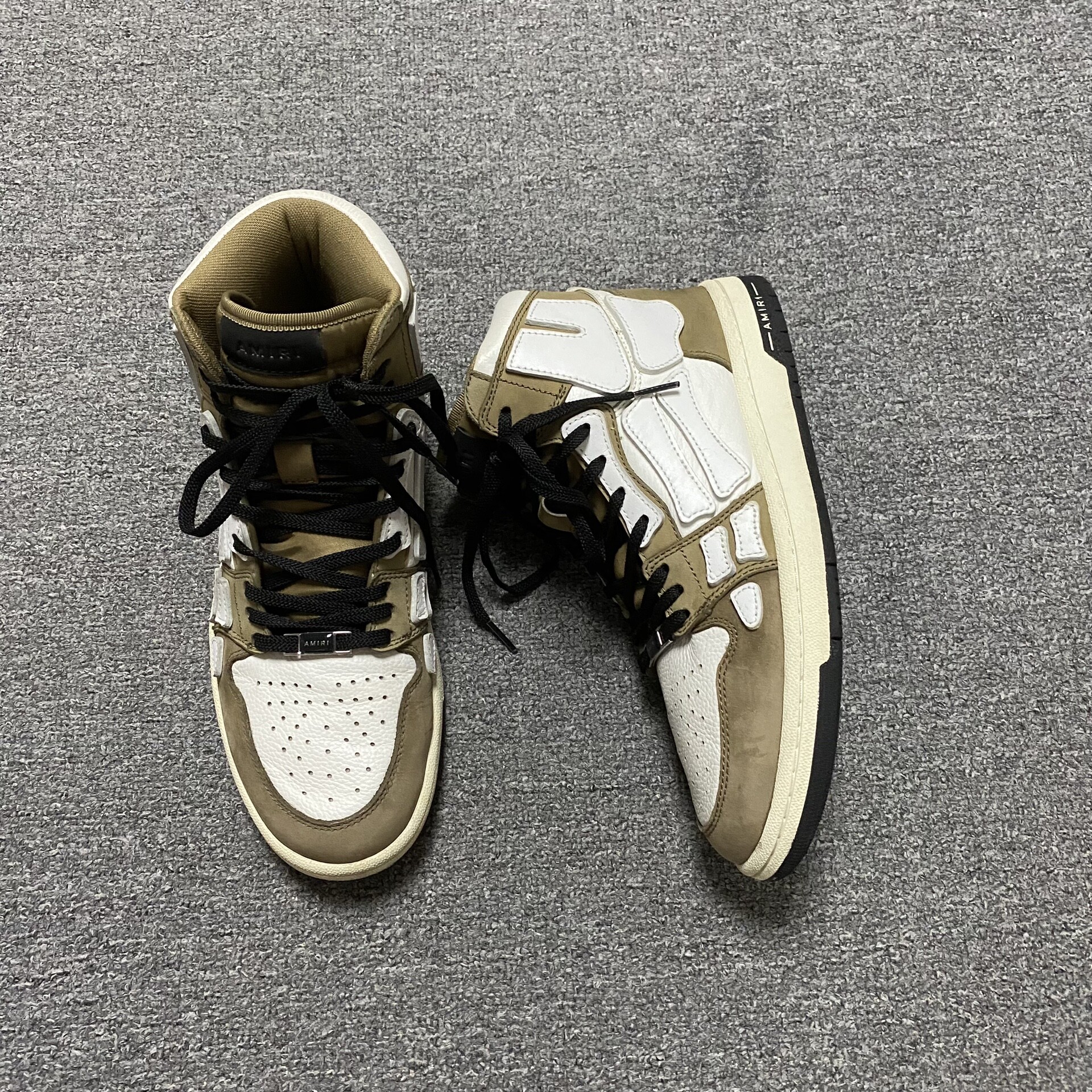 AMIRI Brown White Bone High-top Sneakers