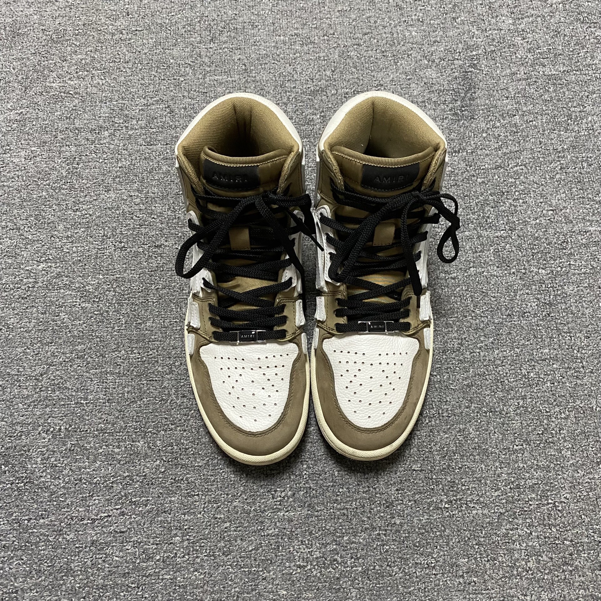 AMIRI Brown White Bone High-top Sneakers — front