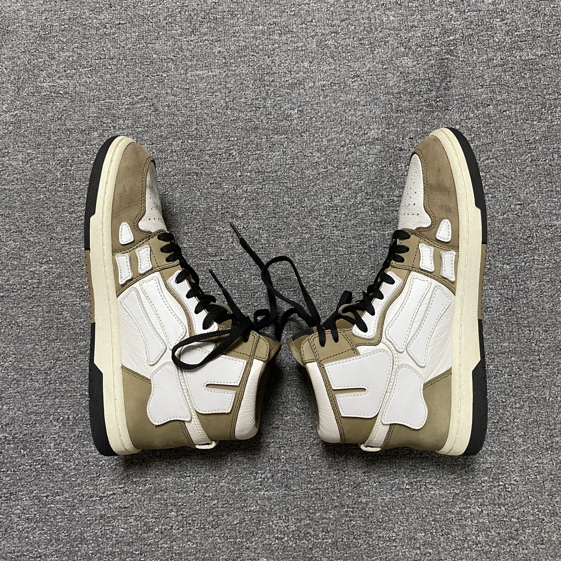 AMIRI Brown White Bone High-top Sneakers — back
