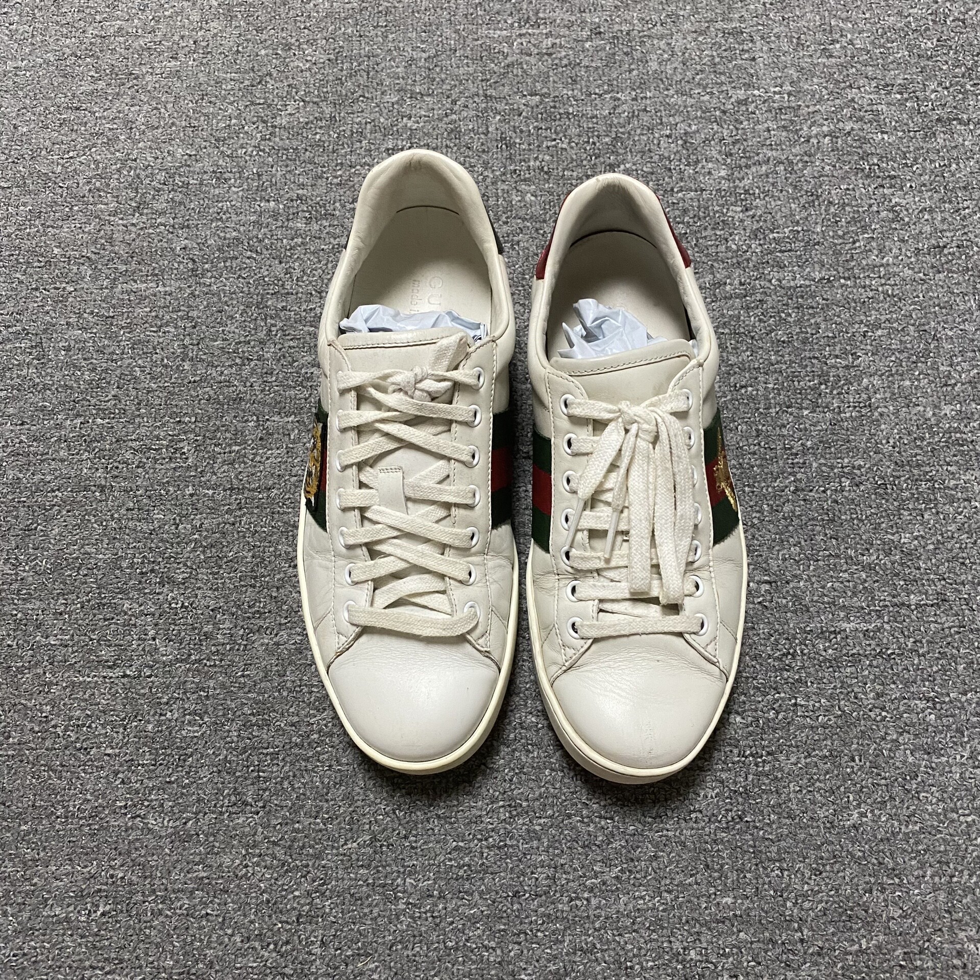 Gucci Bee White Sneakers — front