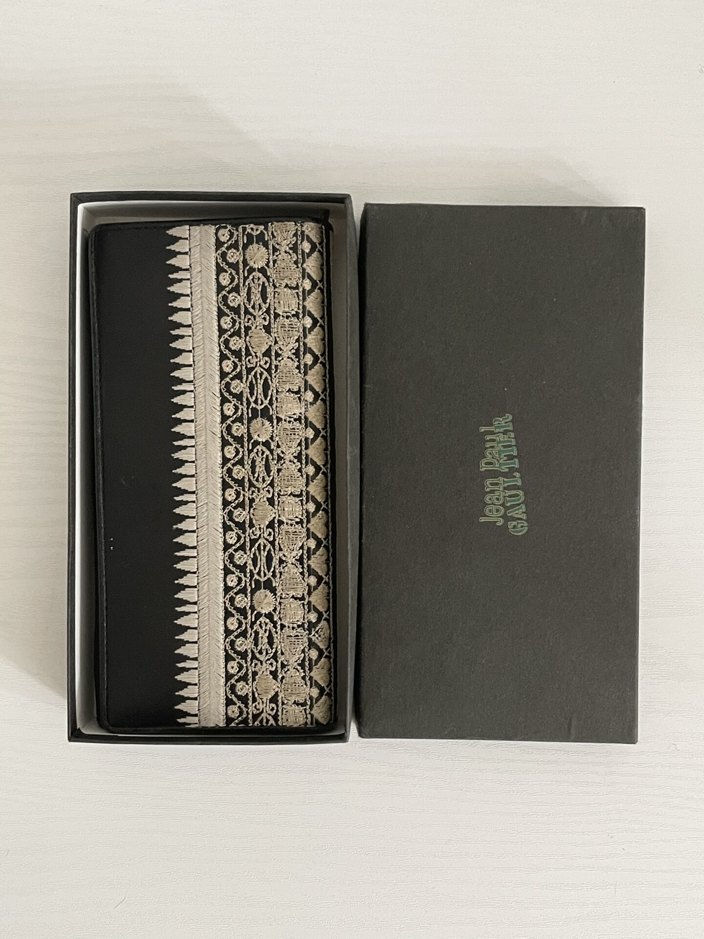 Jean Paul Gaultier Embroidered Leather Wallet