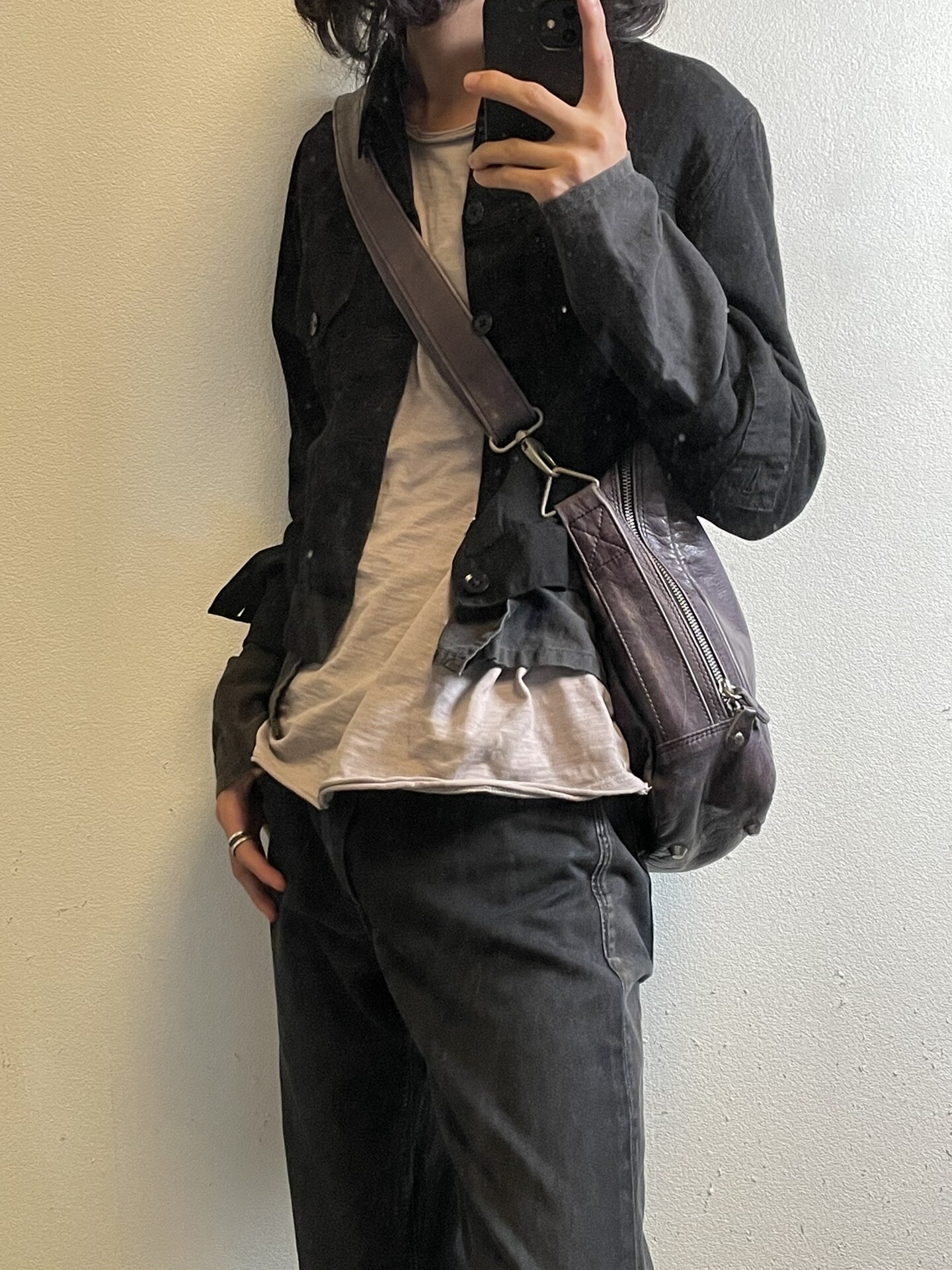 Maison Martin Margiela S/S07 Purple Messenger Bag — detail