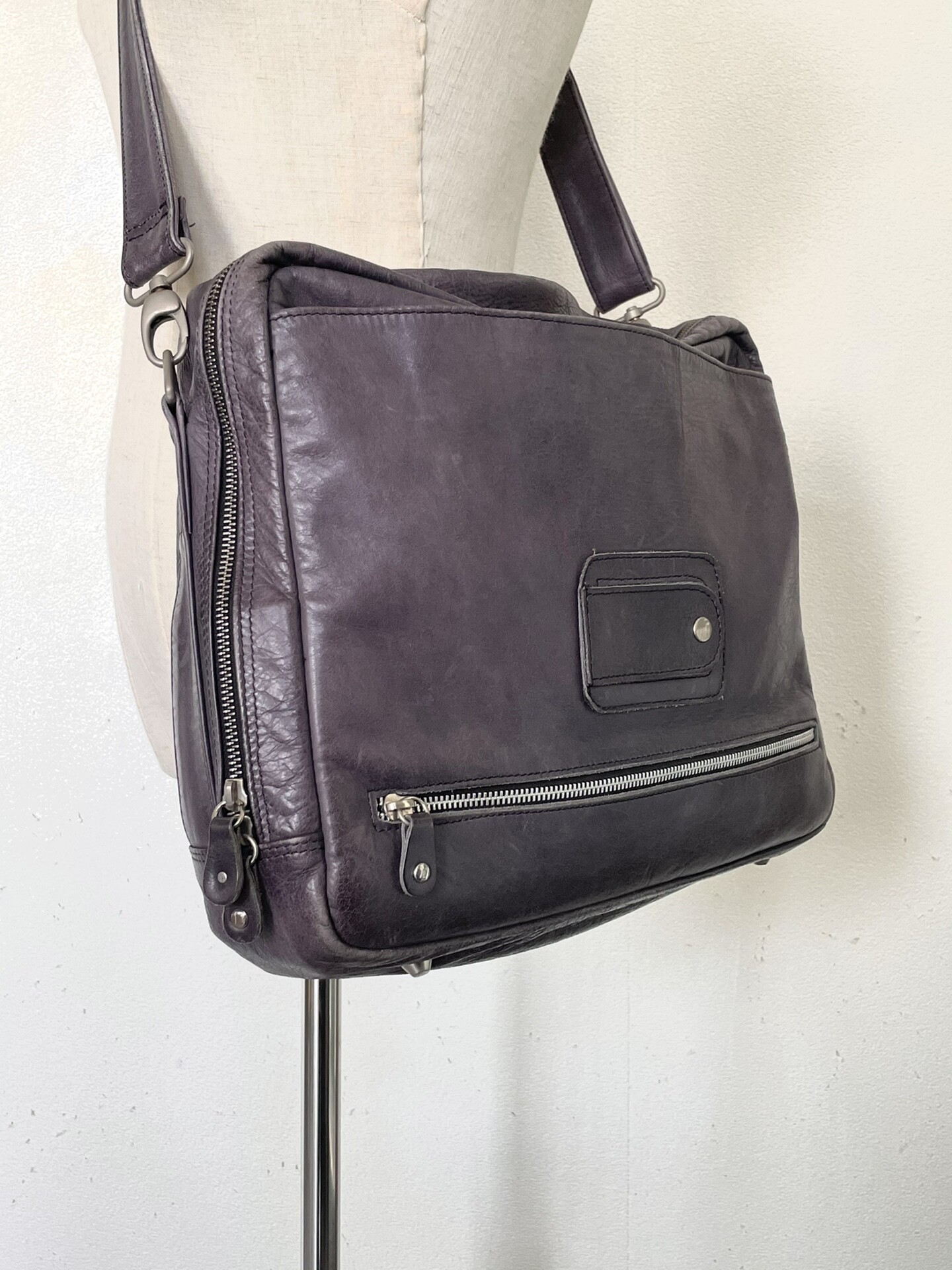 Maison Martin Margiela S/S07 Purple Messenger Bag — back