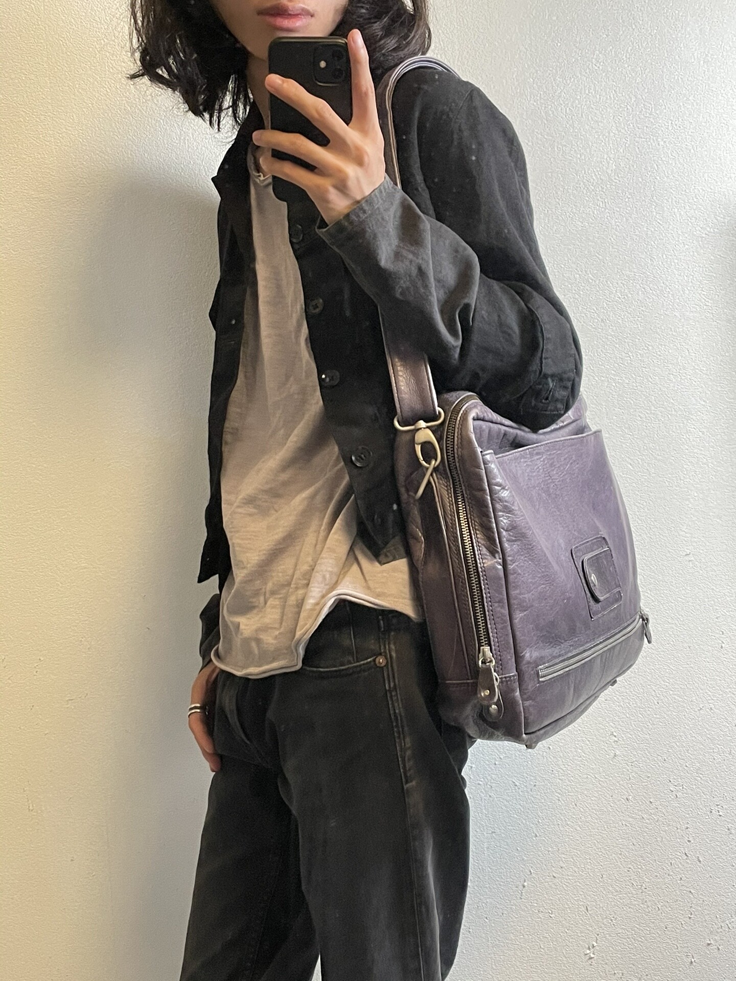 Maison Martin Margiela S/S07 Purple Messenger Bag — front