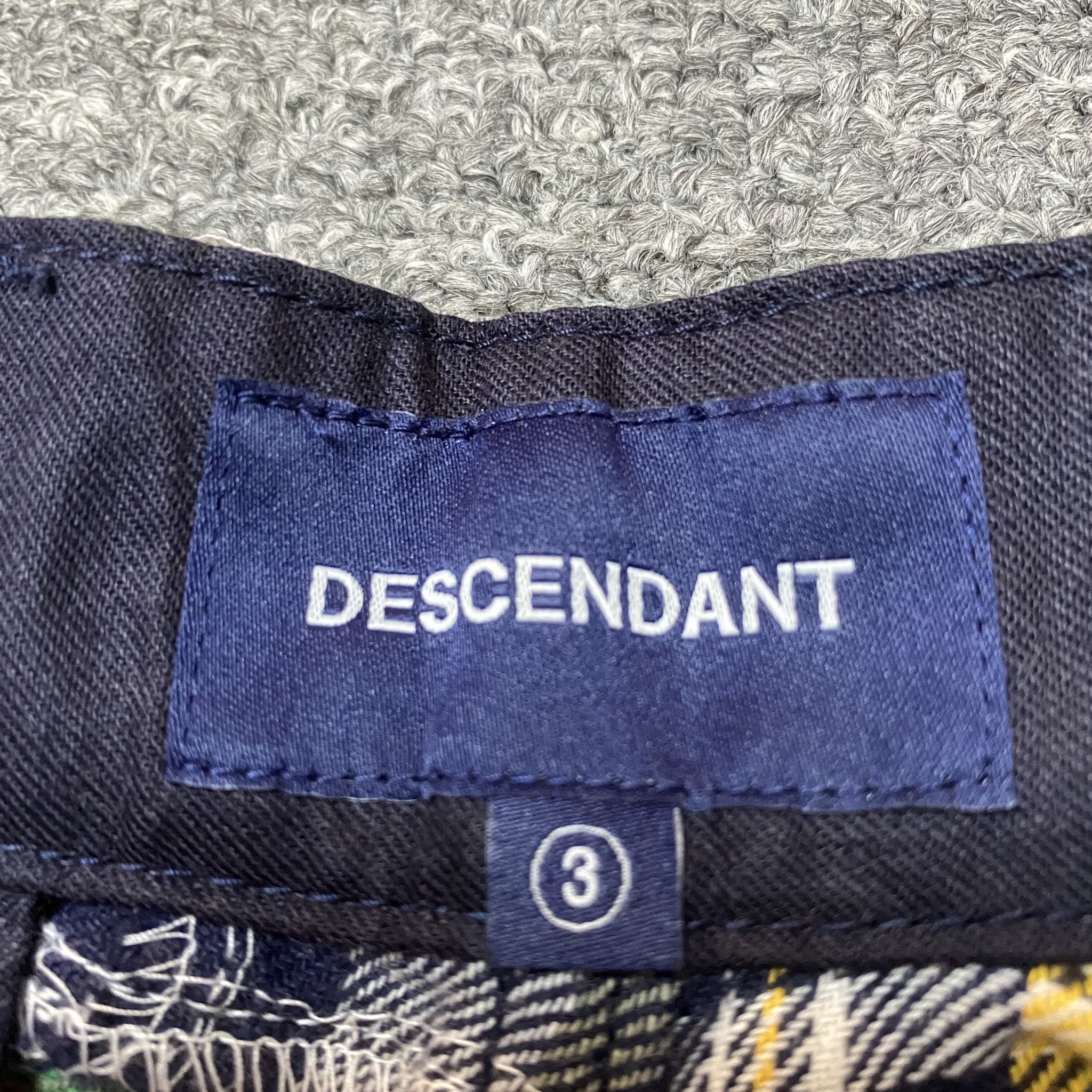 Descendant 21SS Patchwork Shorts — label