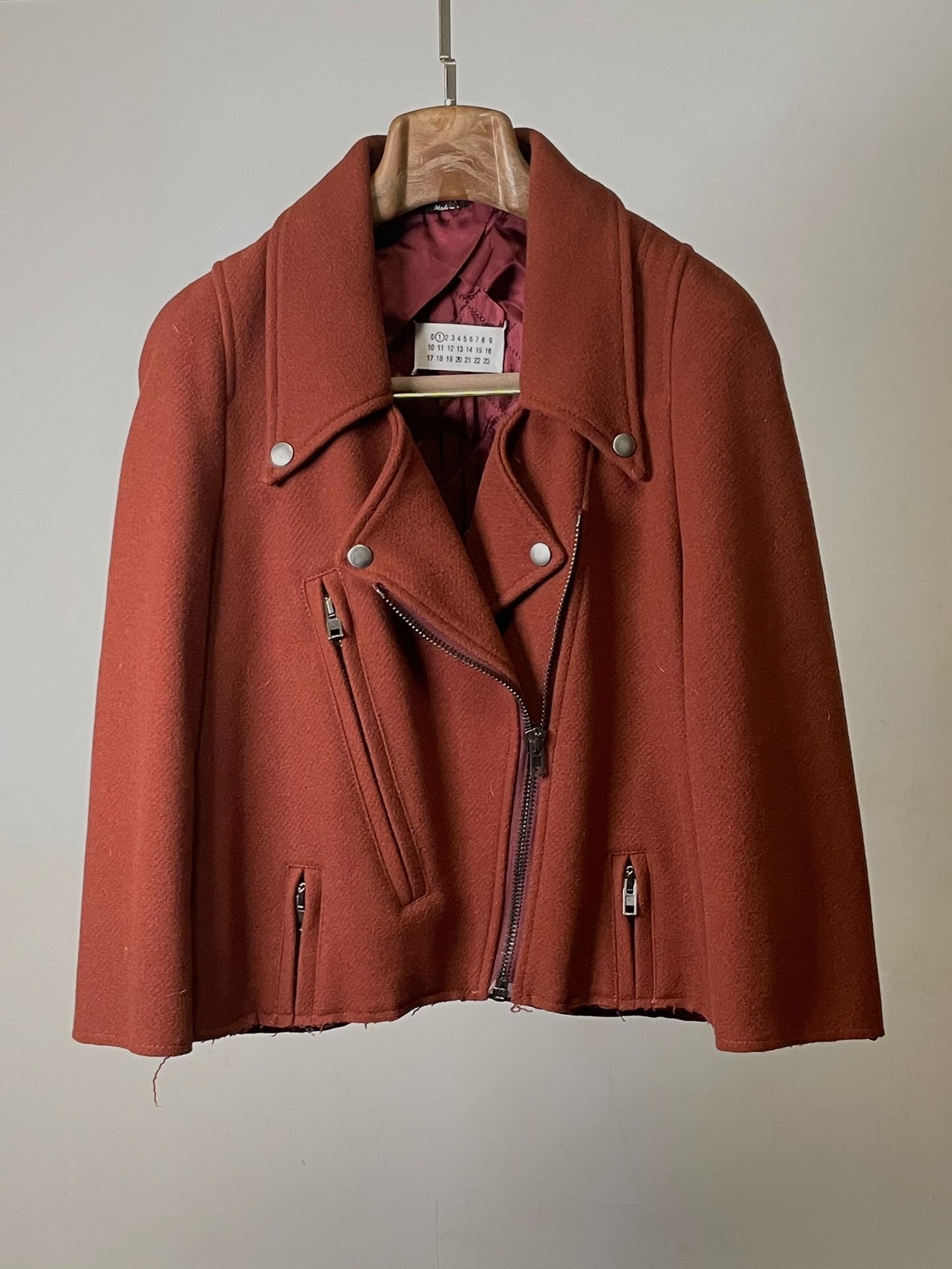 Maison Martin Margiela Red Diagonal Zip Jacket