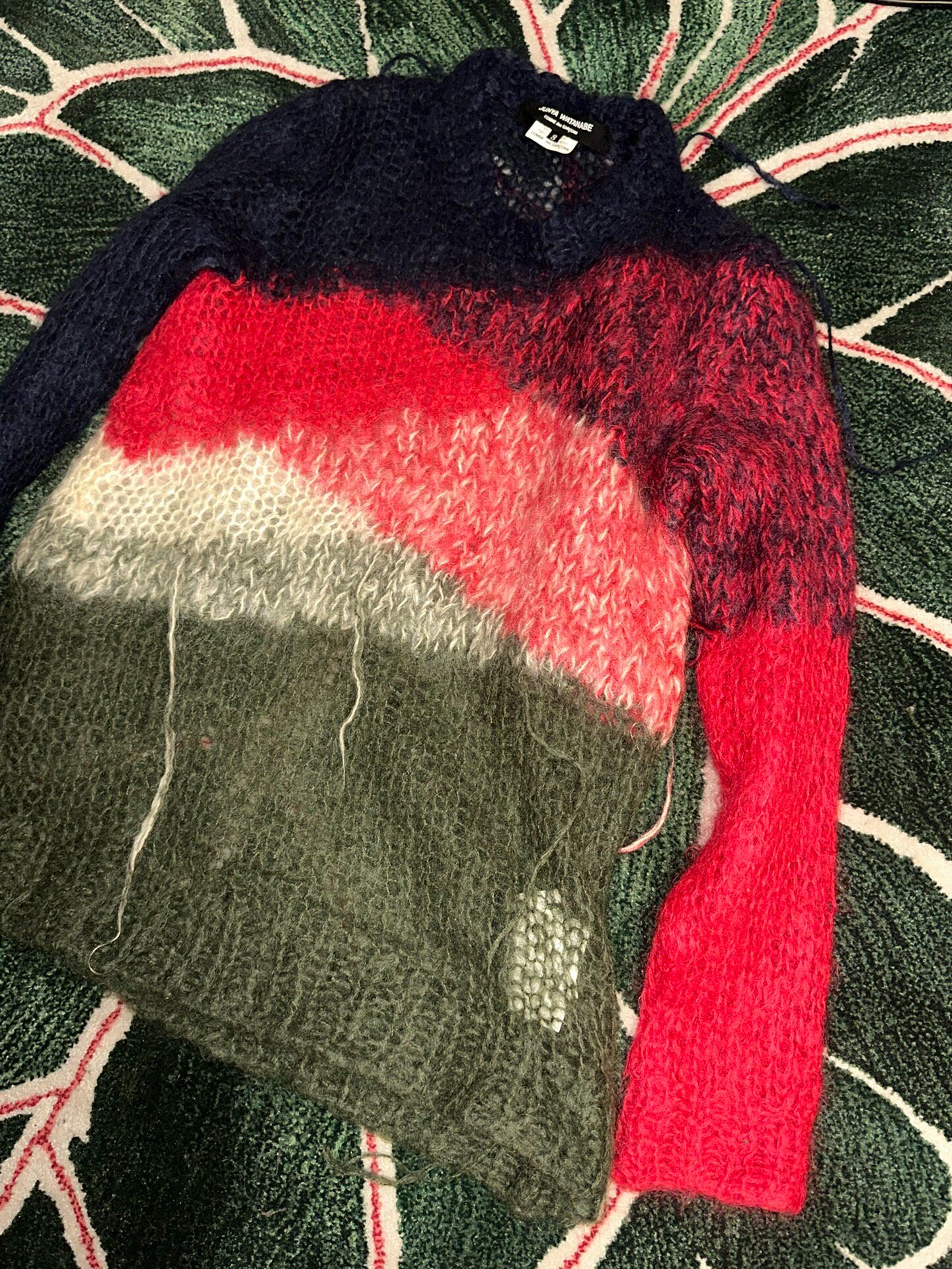 Junya Watanabe 2006 Color-block Knit Sweater — detail