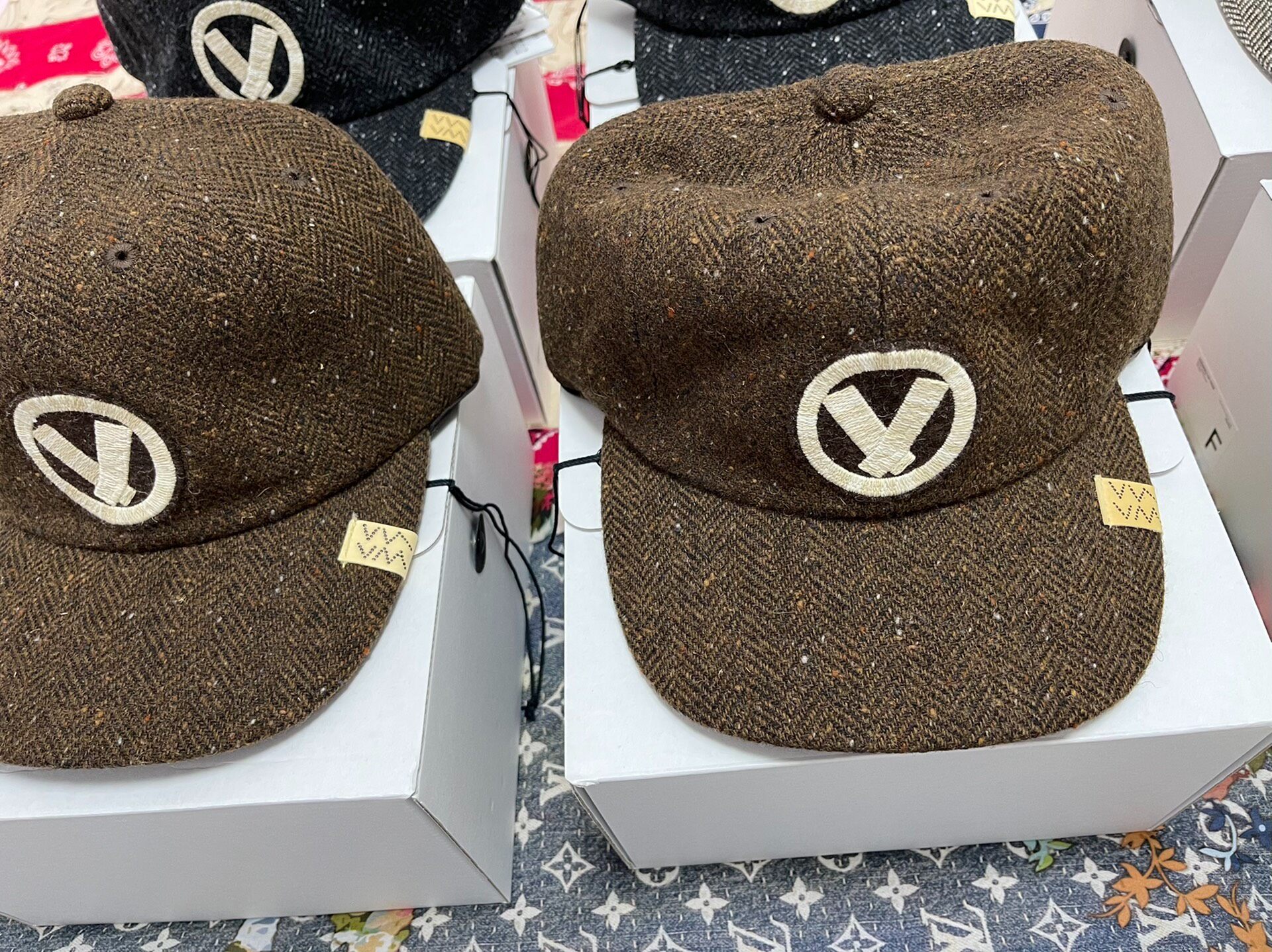 Visvim 22AW Herringbone Caps — detail