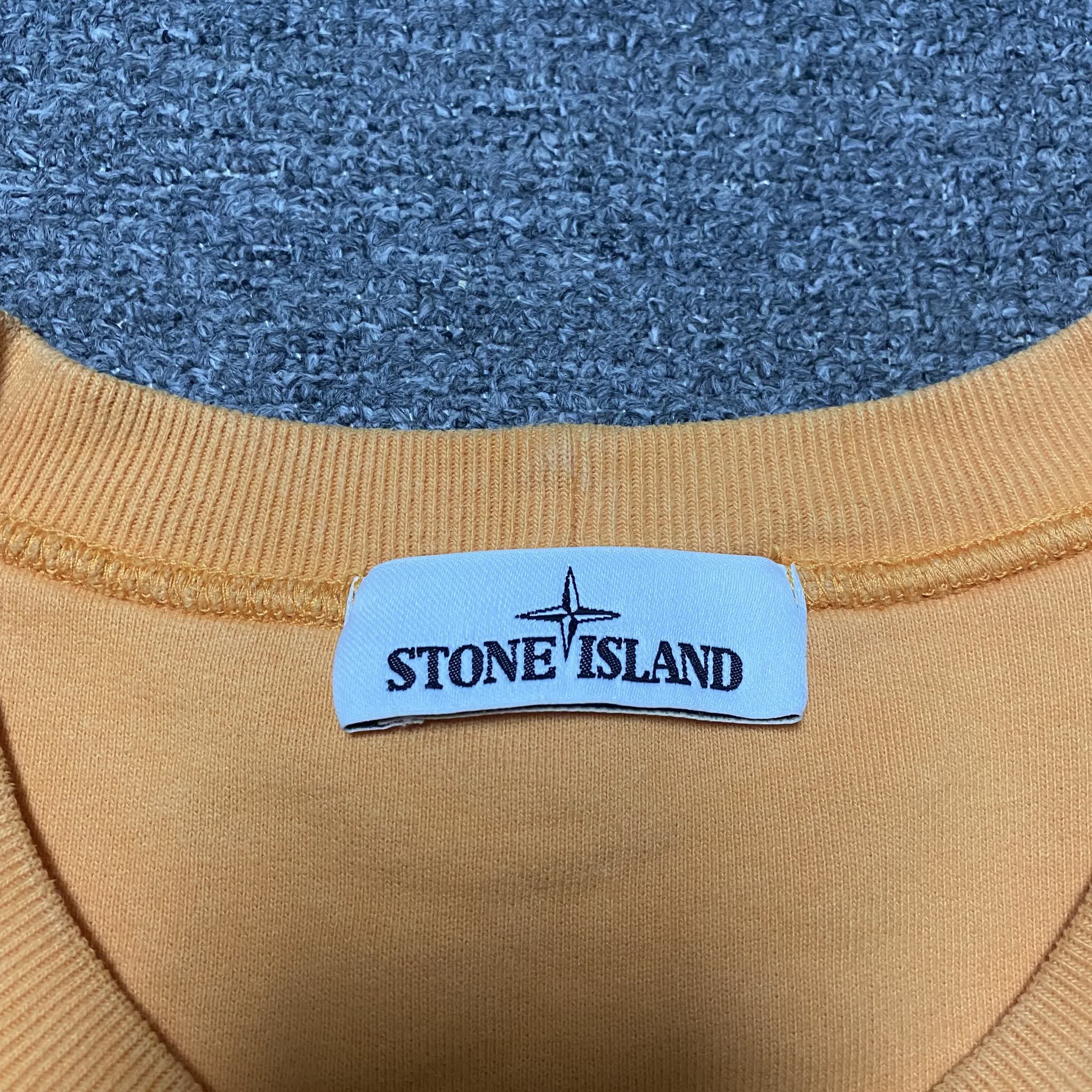 Stone Island Orange Fleece Crewneck Sweatshirt — back