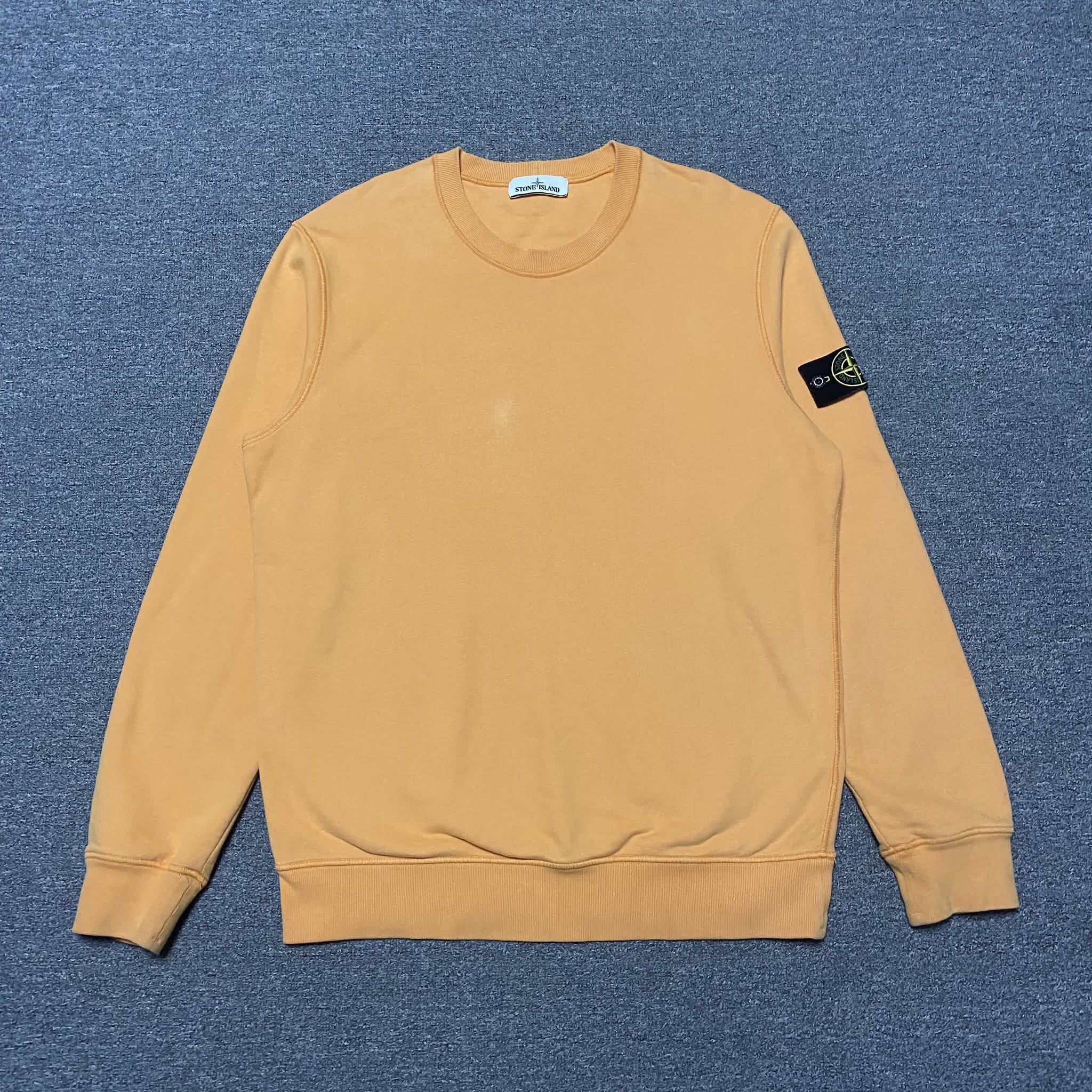 Stone Island Orange Fleece Crewneck Sweatshirt