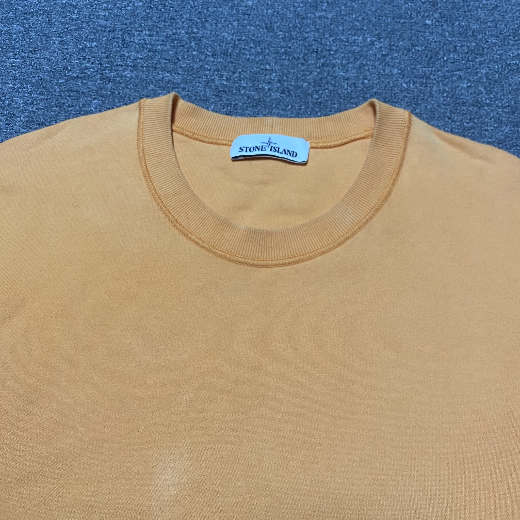 Stone Island Orange Fleece Crewneck Sweatshirt — detail