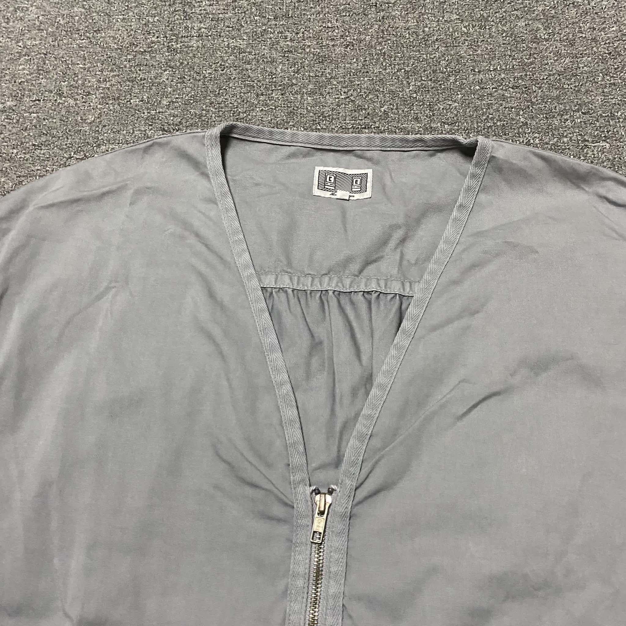 CAVEMPT Light Gray Washed Zip-Up Jacket — detail