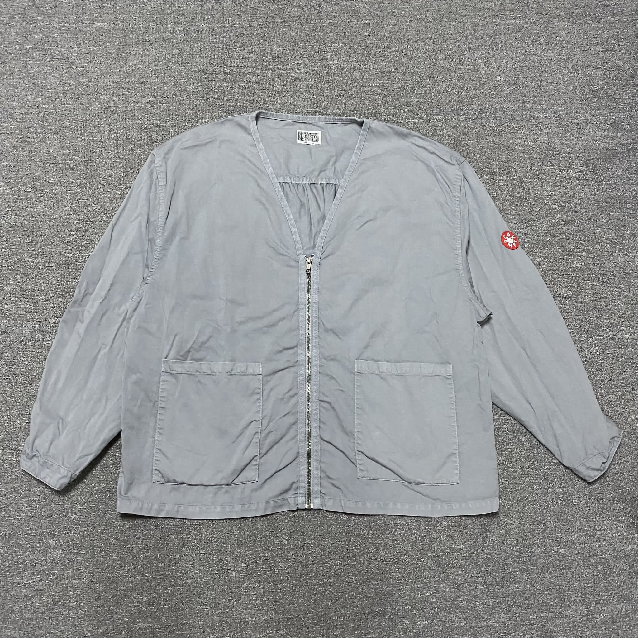 CAVEMPT Light Gray Washed Zip-Up Jacket