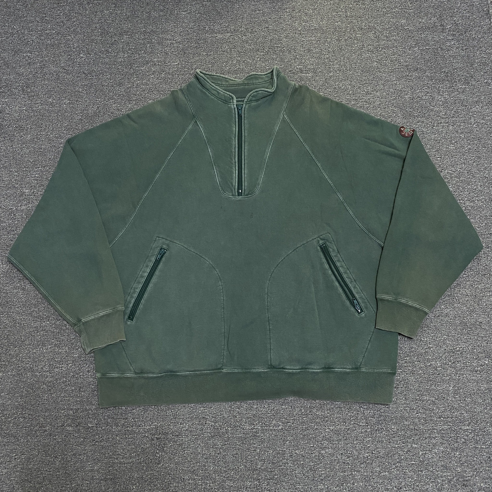 CAVEMPT Half-Zip Washed Sweatshirt Jacket — front