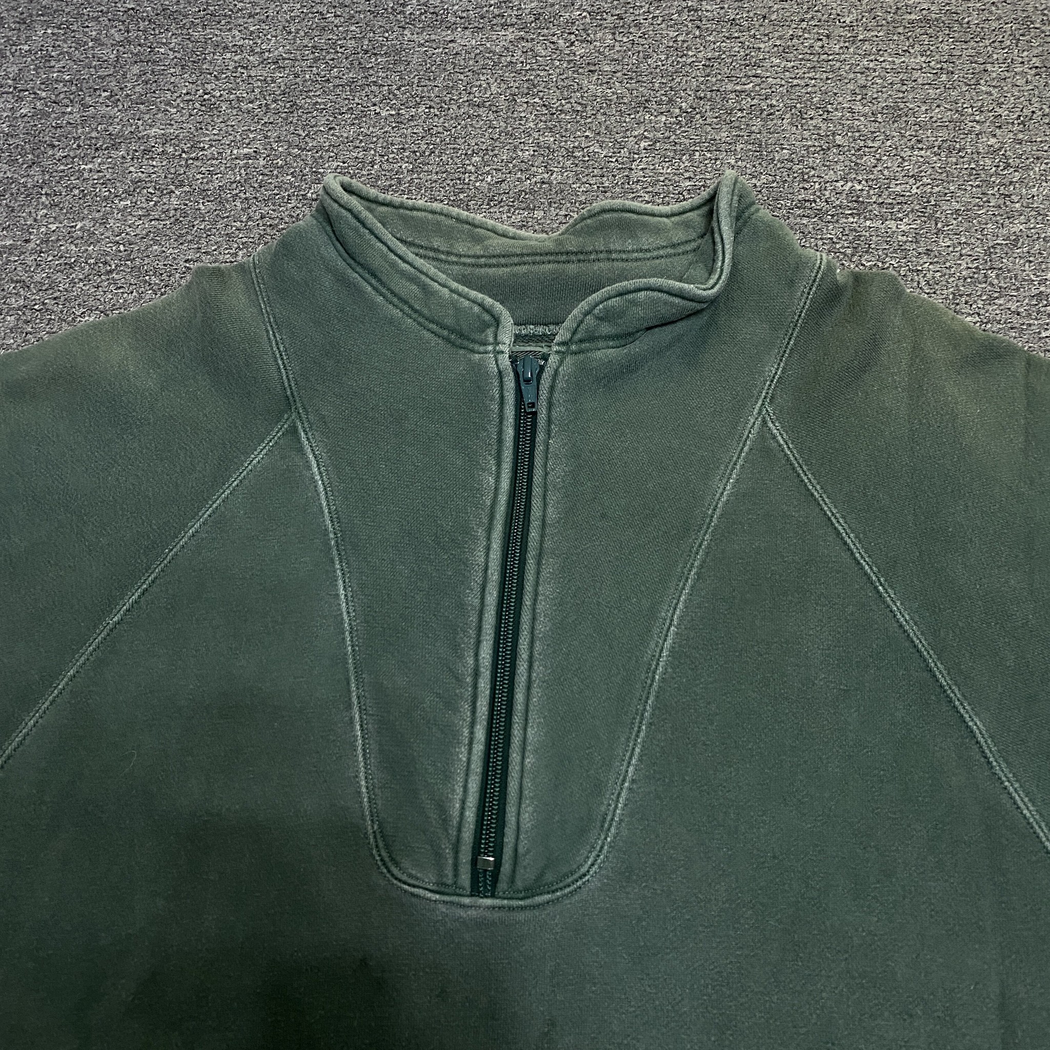 CAVEMPT Half-Zip Washed Sweatshirt Jacket — detail