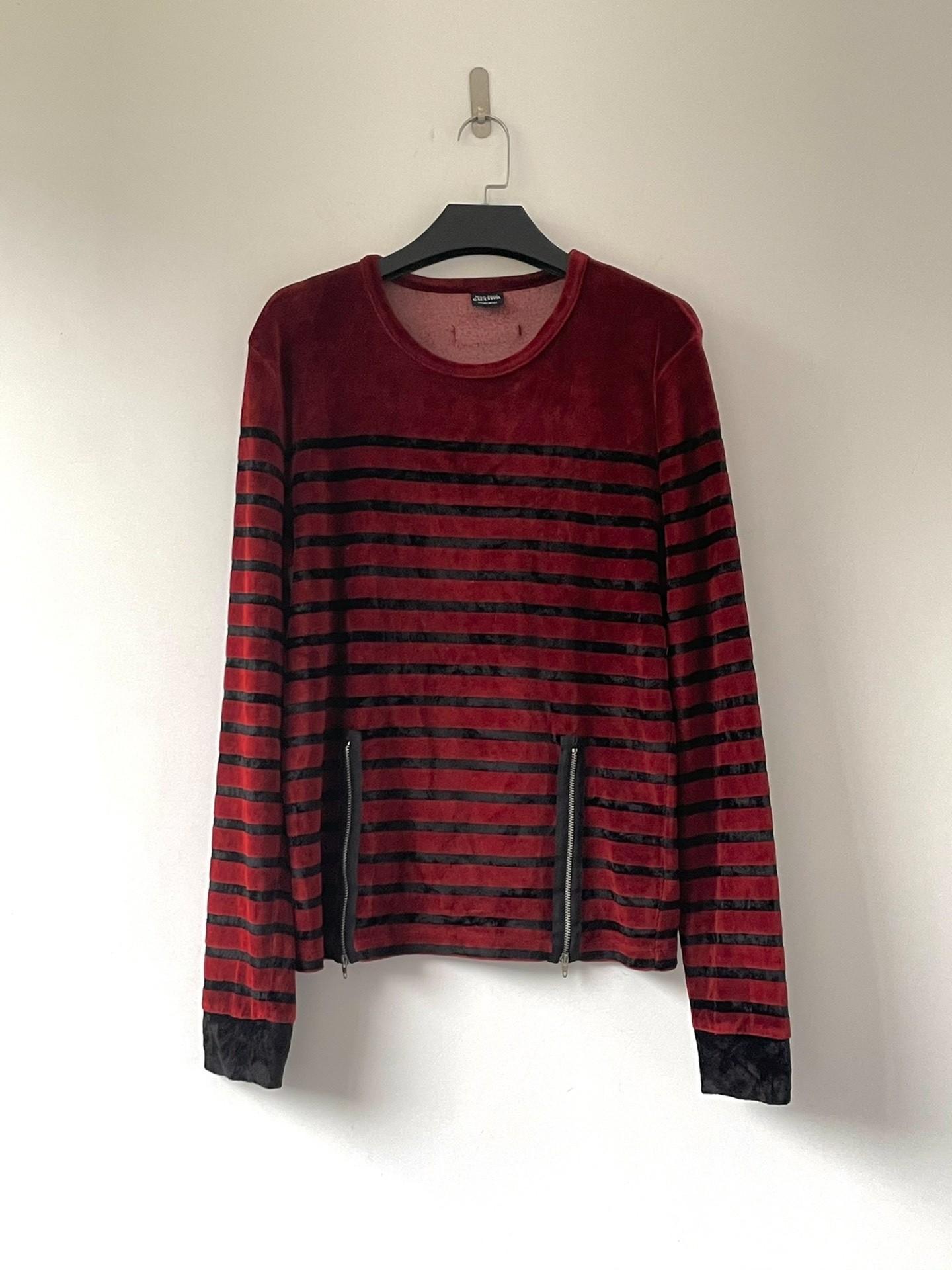 Jean Paul Gaultier Striped Velvet Sweatshirt — front