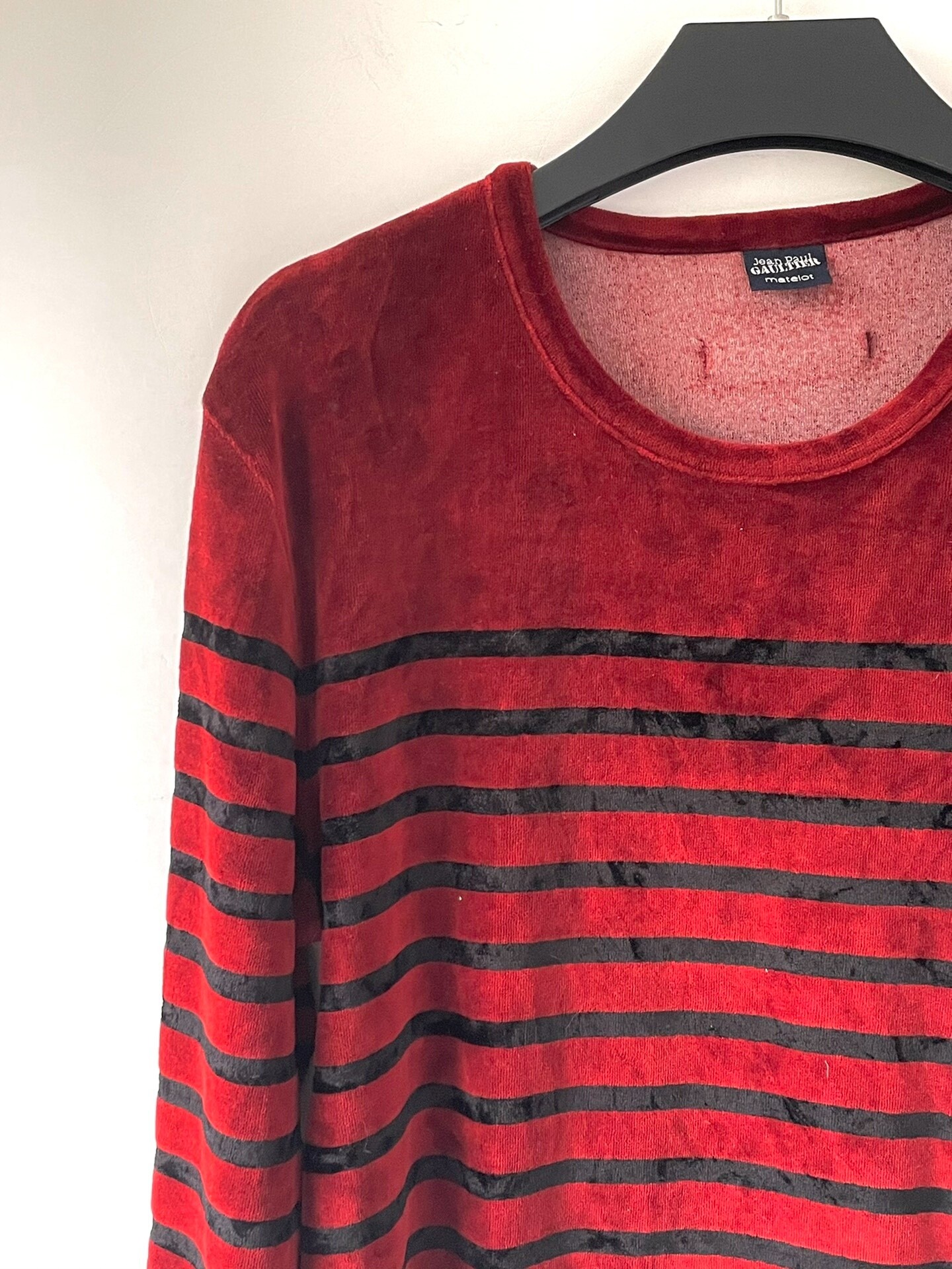 Jean Paul Gaultier Striped Velvet Sweatshirt — detail