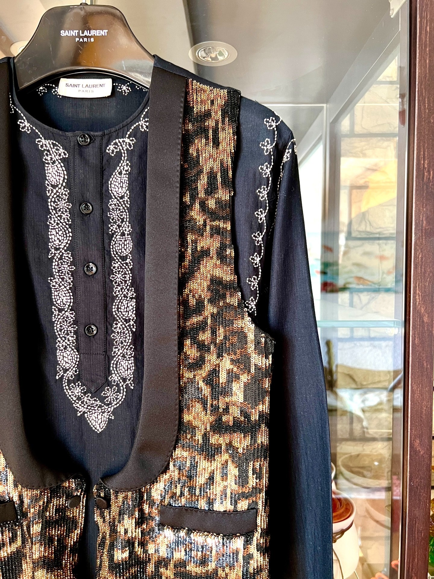 Saint Laurent 15SS Runway Leopard Vest — front