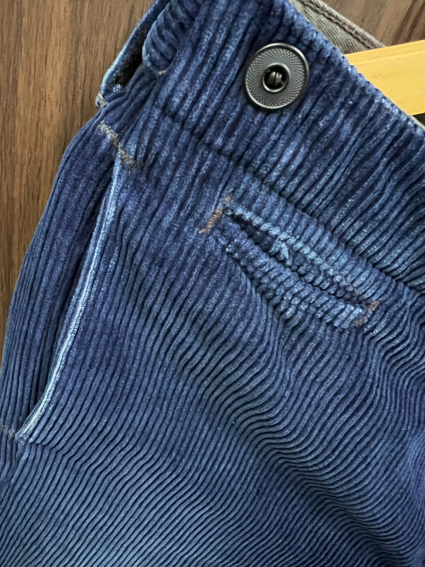RRL Blue Corduroy Patch Pants — label