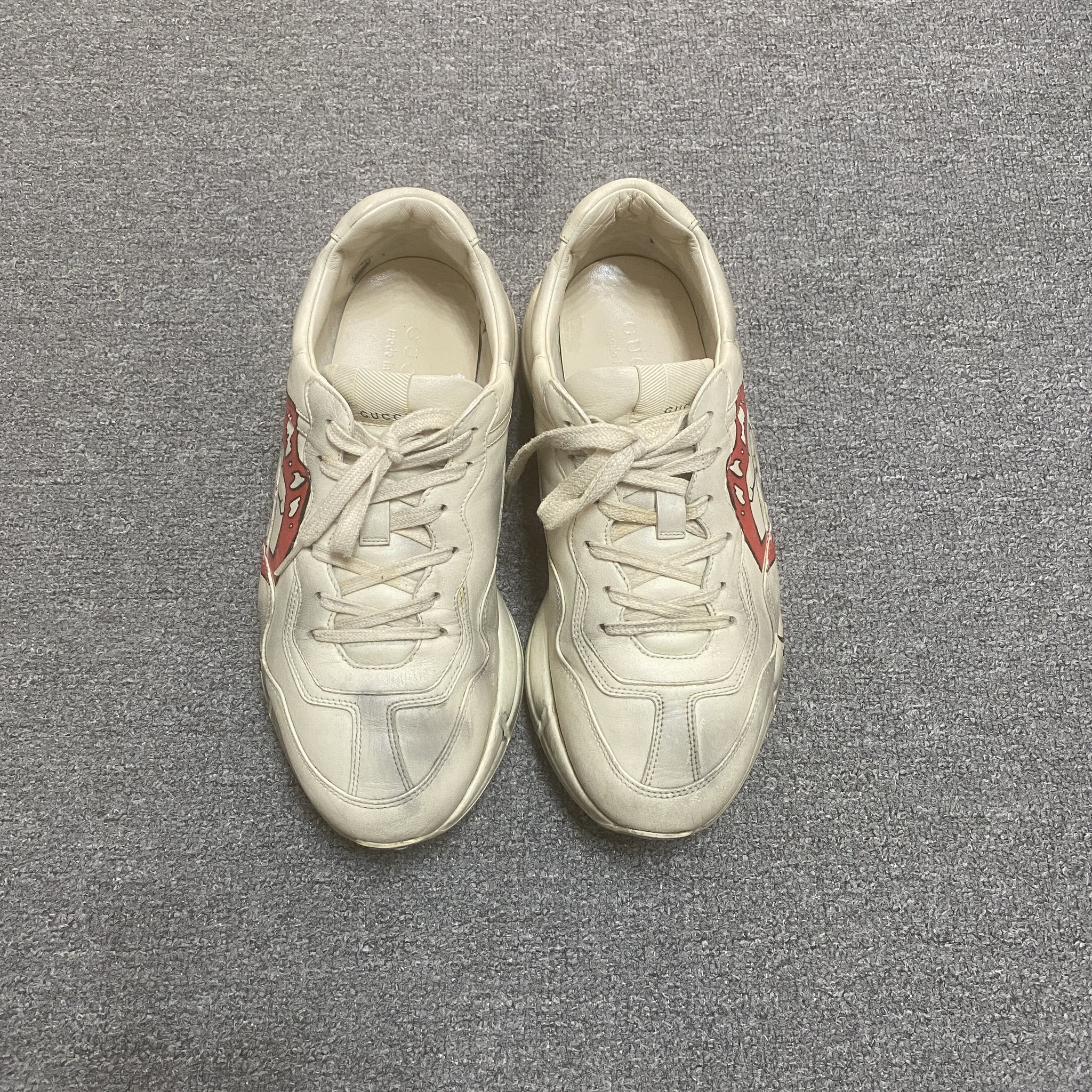 Gucci Rhyton Lip Distressed Sneakers — detail