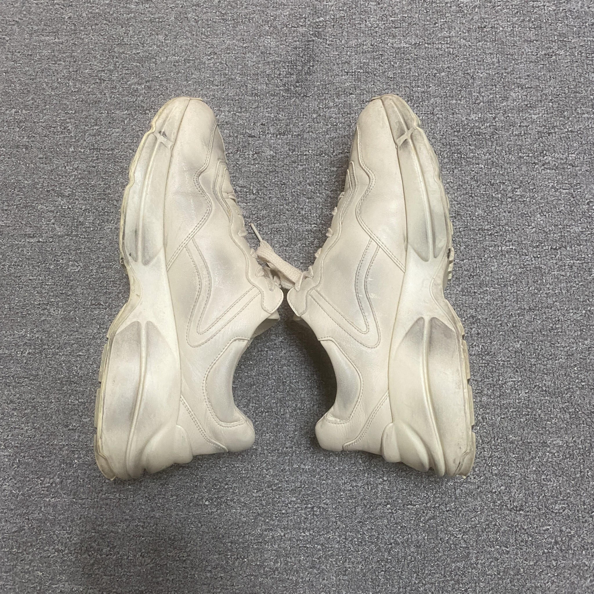 Gucci Rhyton Lip Distressed Sneakers — label