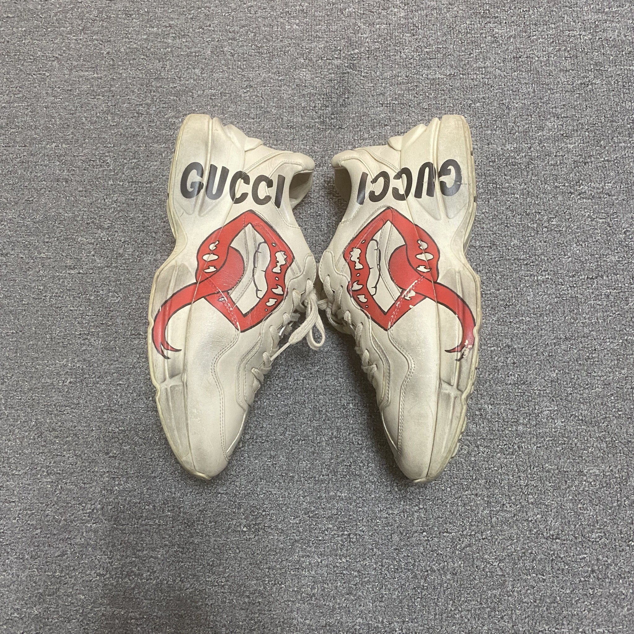 Gucci Rhyton Lip Distressed Sneakers — back