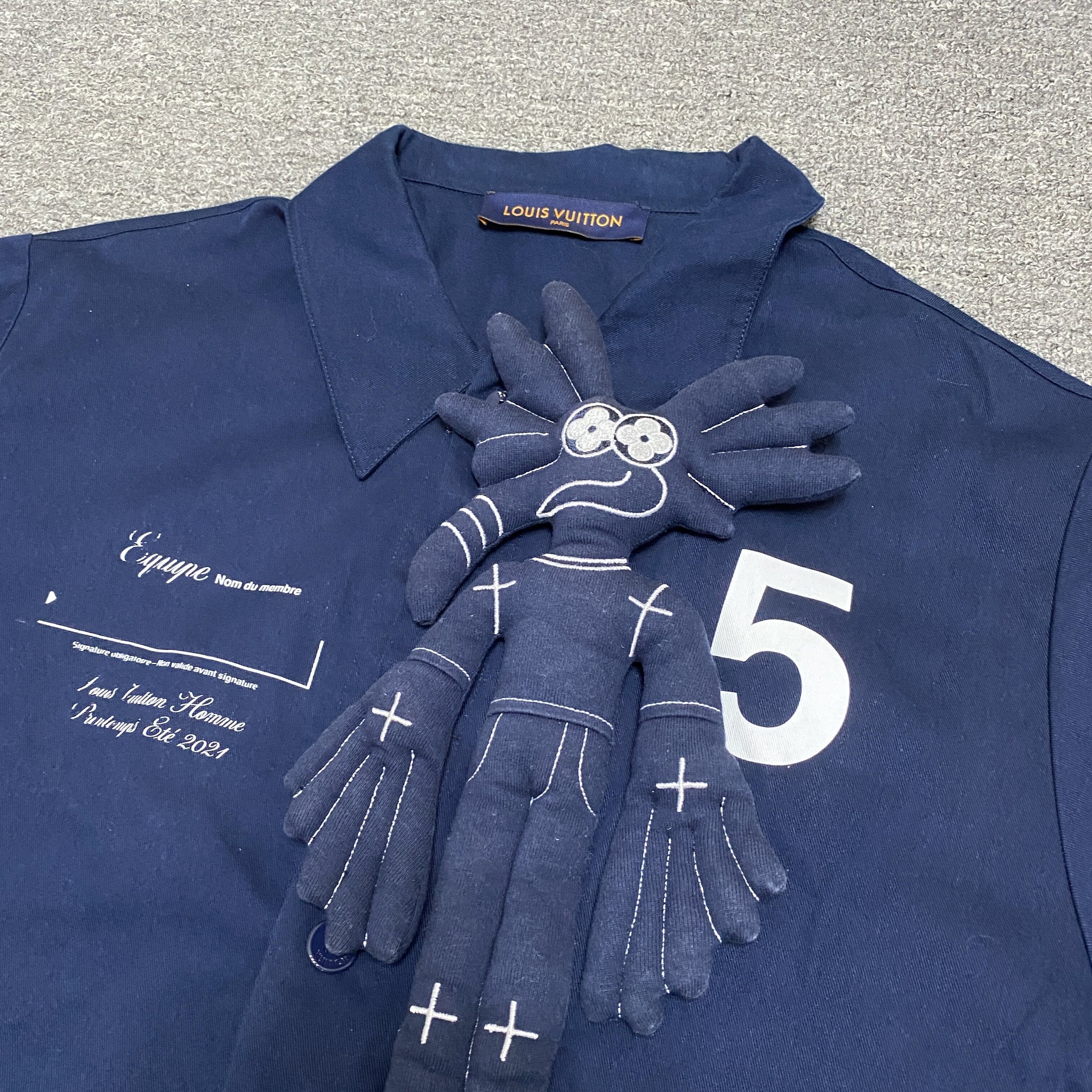 Louis Vuitton Navy Blue Shirt With Plush — label