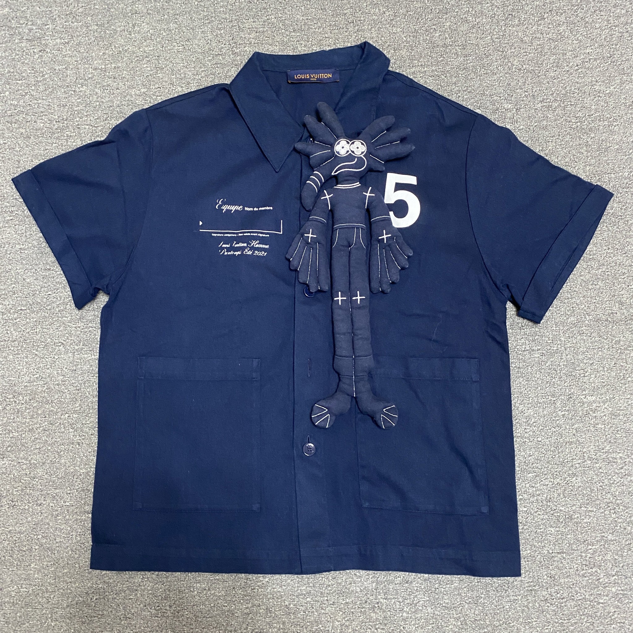 Louis Vuitton Navy Blue Shirt With Plush