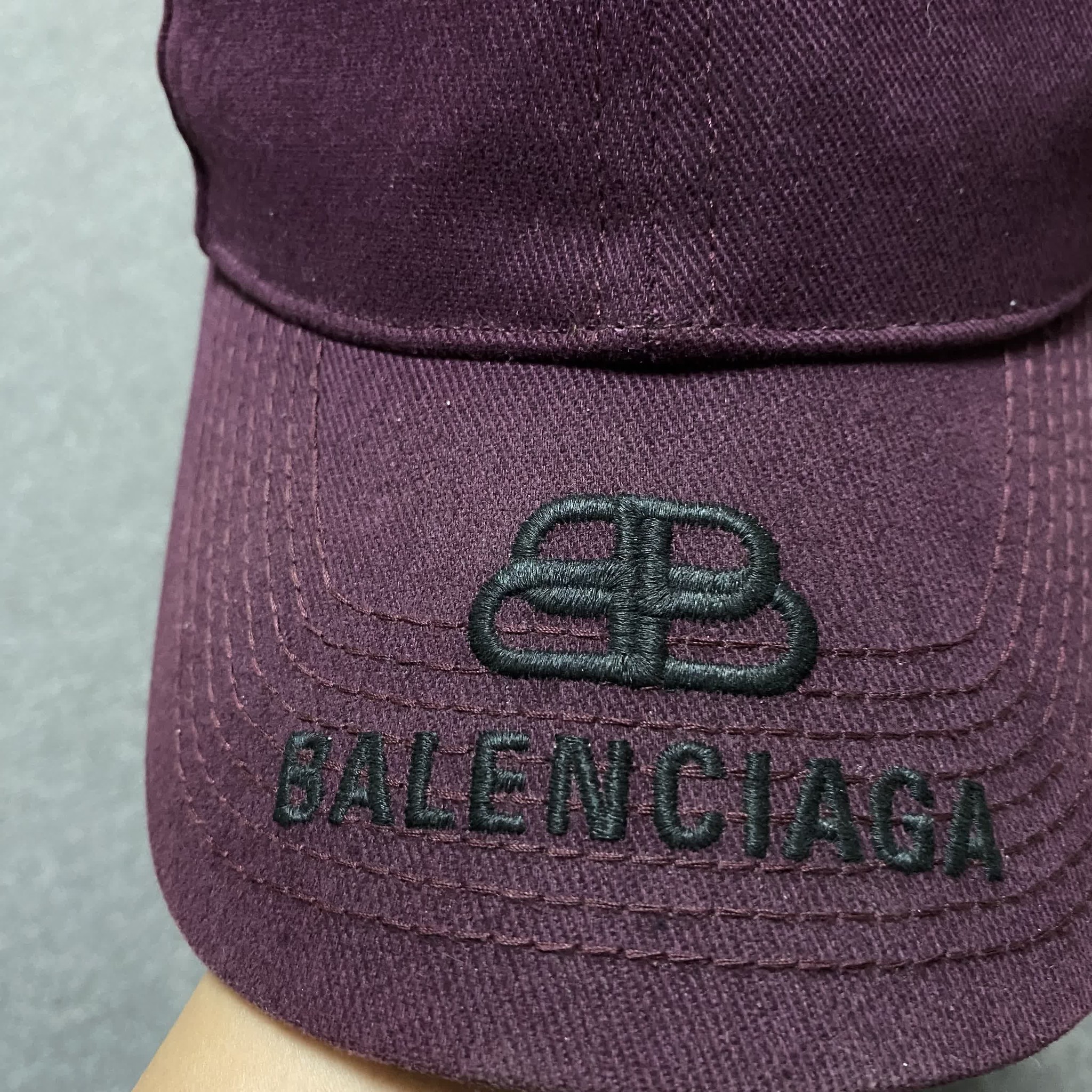 Balenciaga Dark Purple Baseball Cap — back