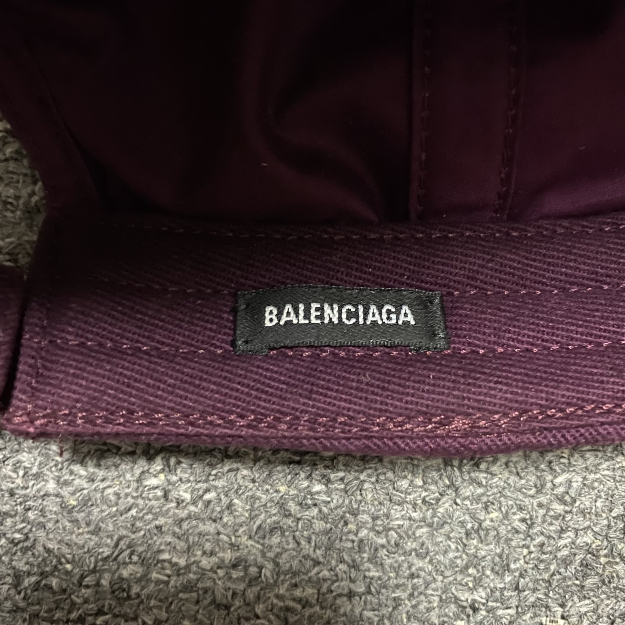 Balenciaga Dark Purple Baseball Cap — label