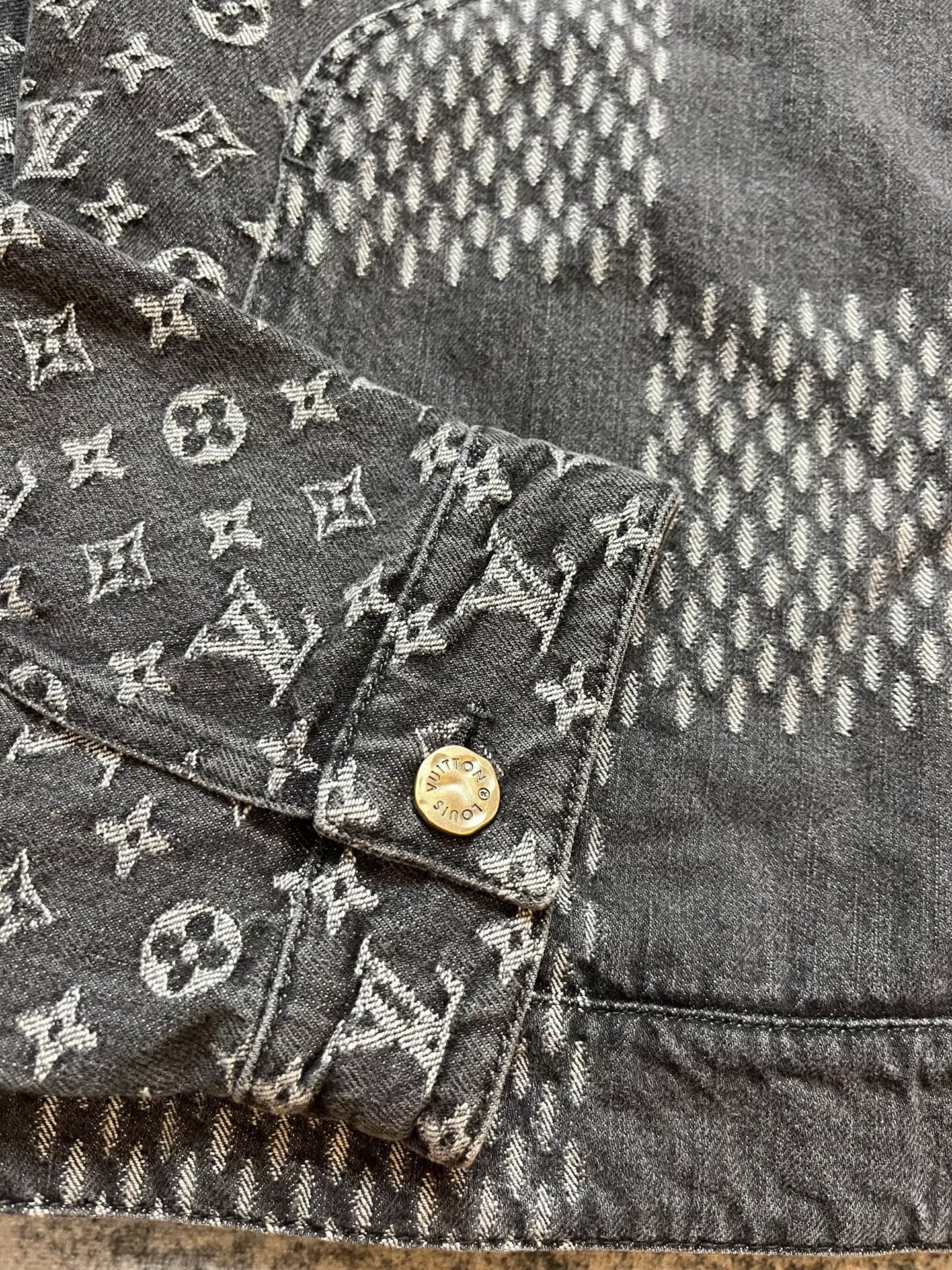 Louis Vuitton x Nigo Black Denim Jacket — detail