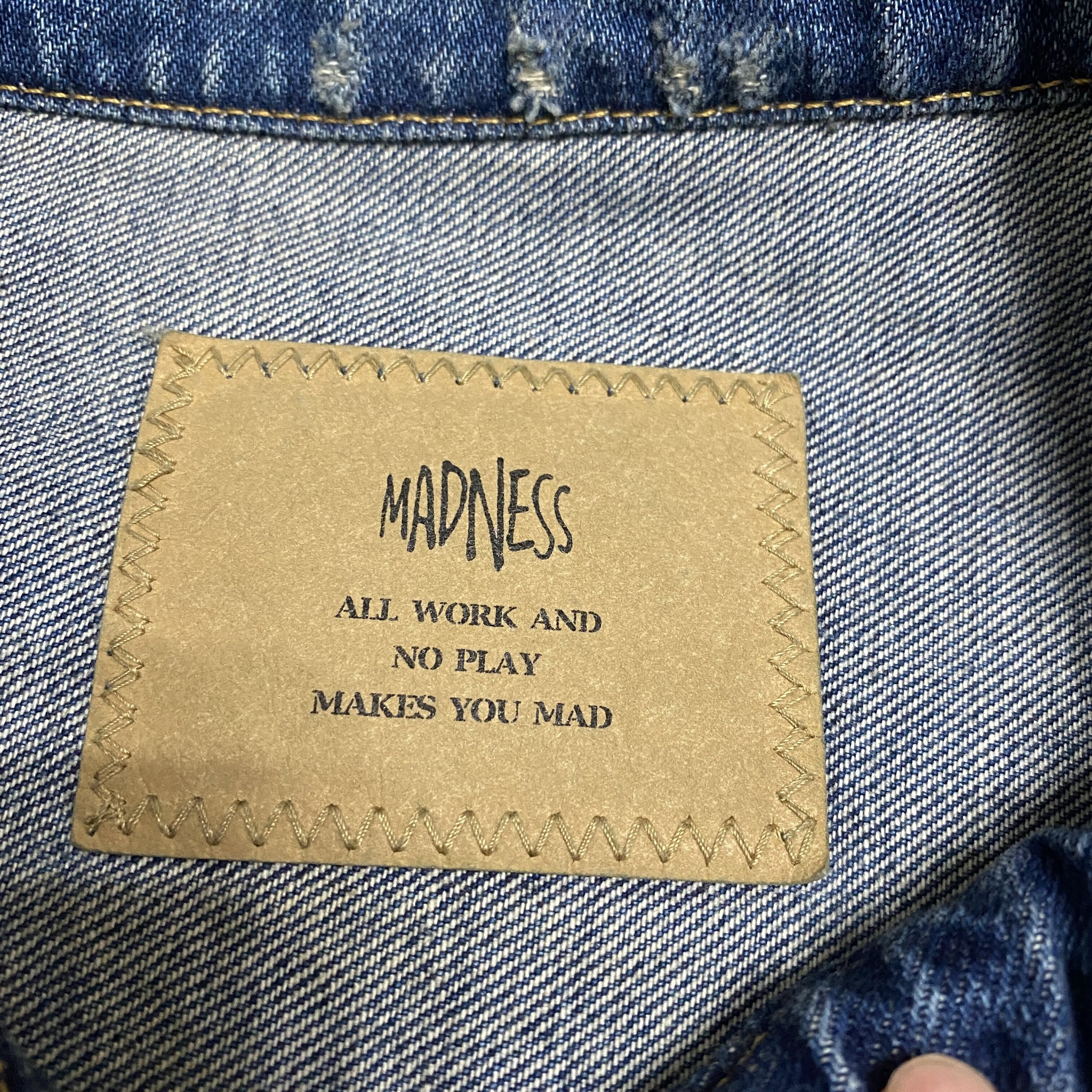 MADNESS 22AW Denim Tangzhuang Jacket — label