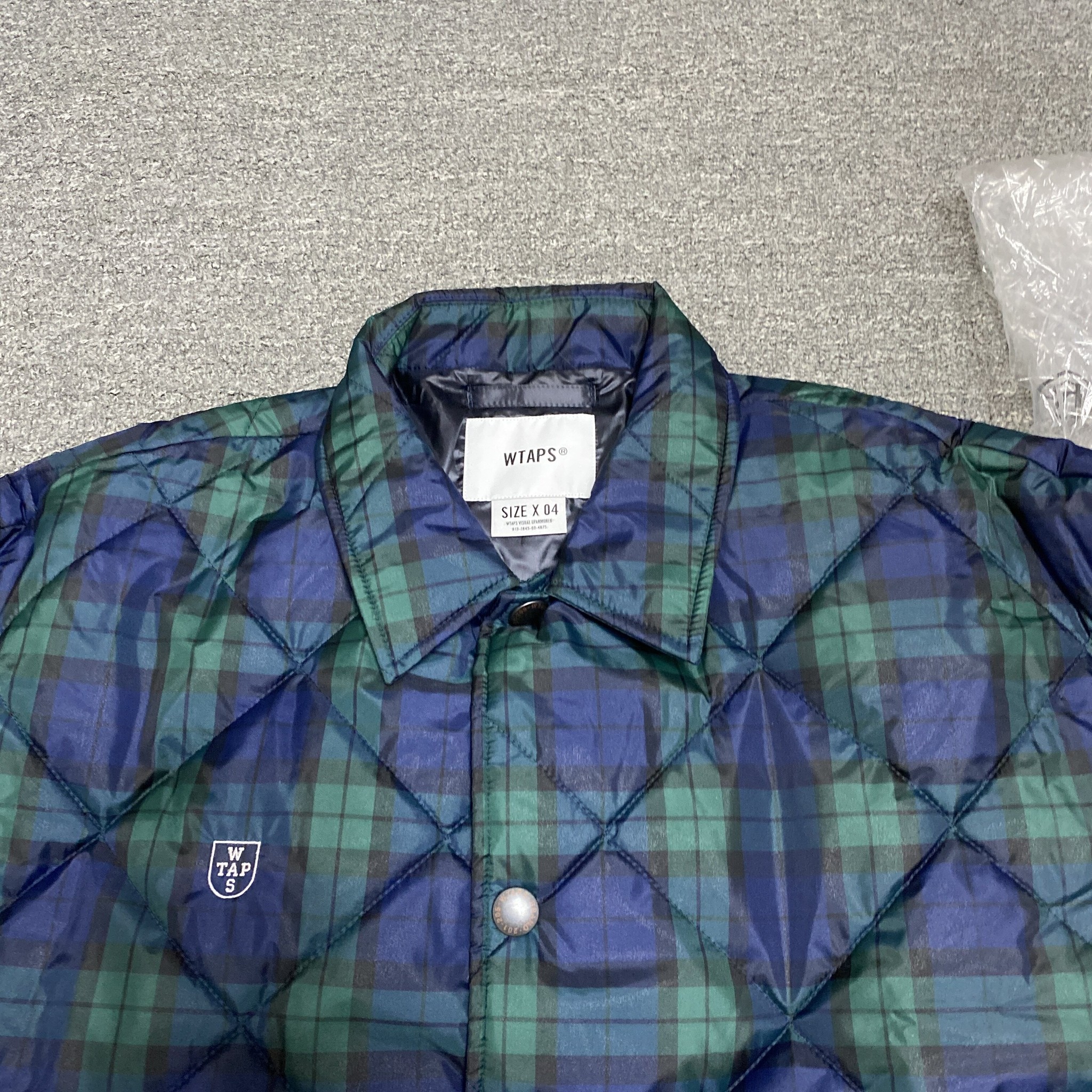 WTAPS 22AW Chief Plaid Quilted Jacket — back