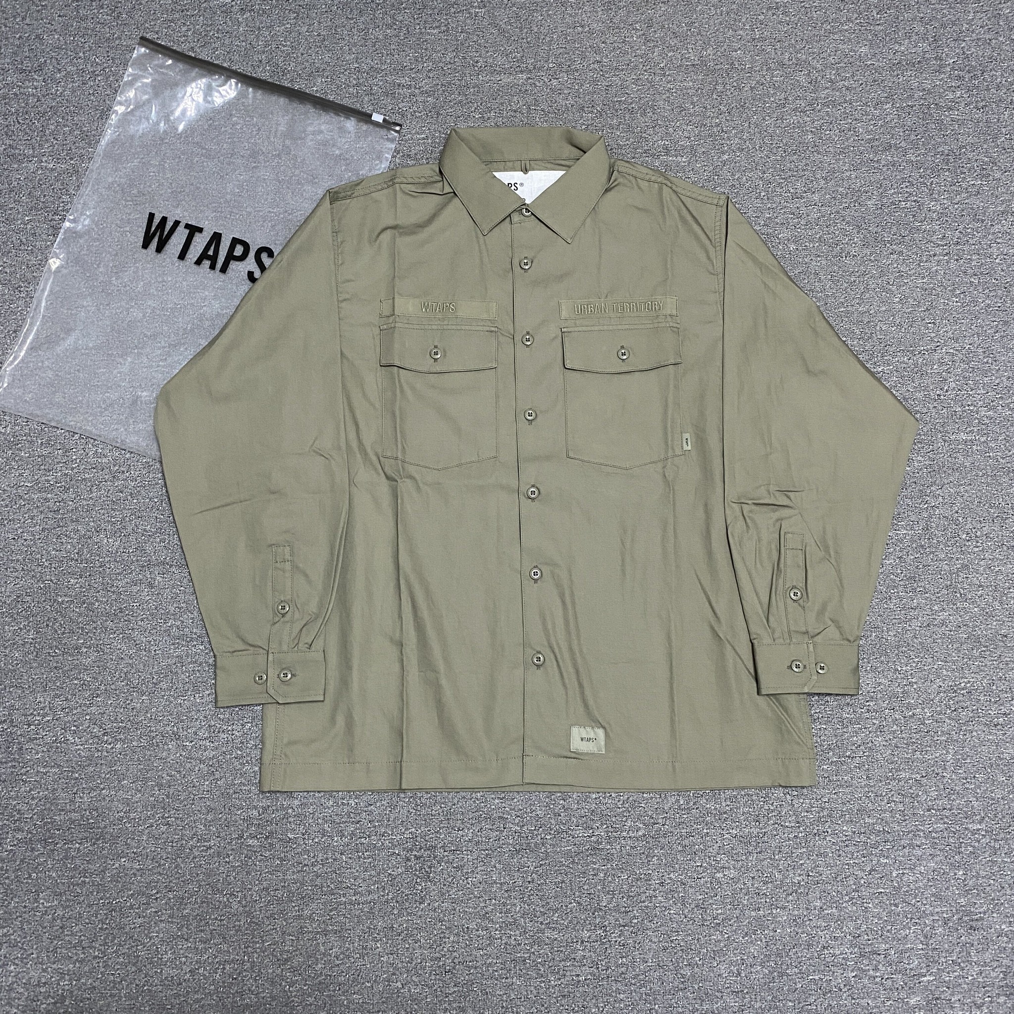 WTAPS 22AW Olive Button-Up Shirt