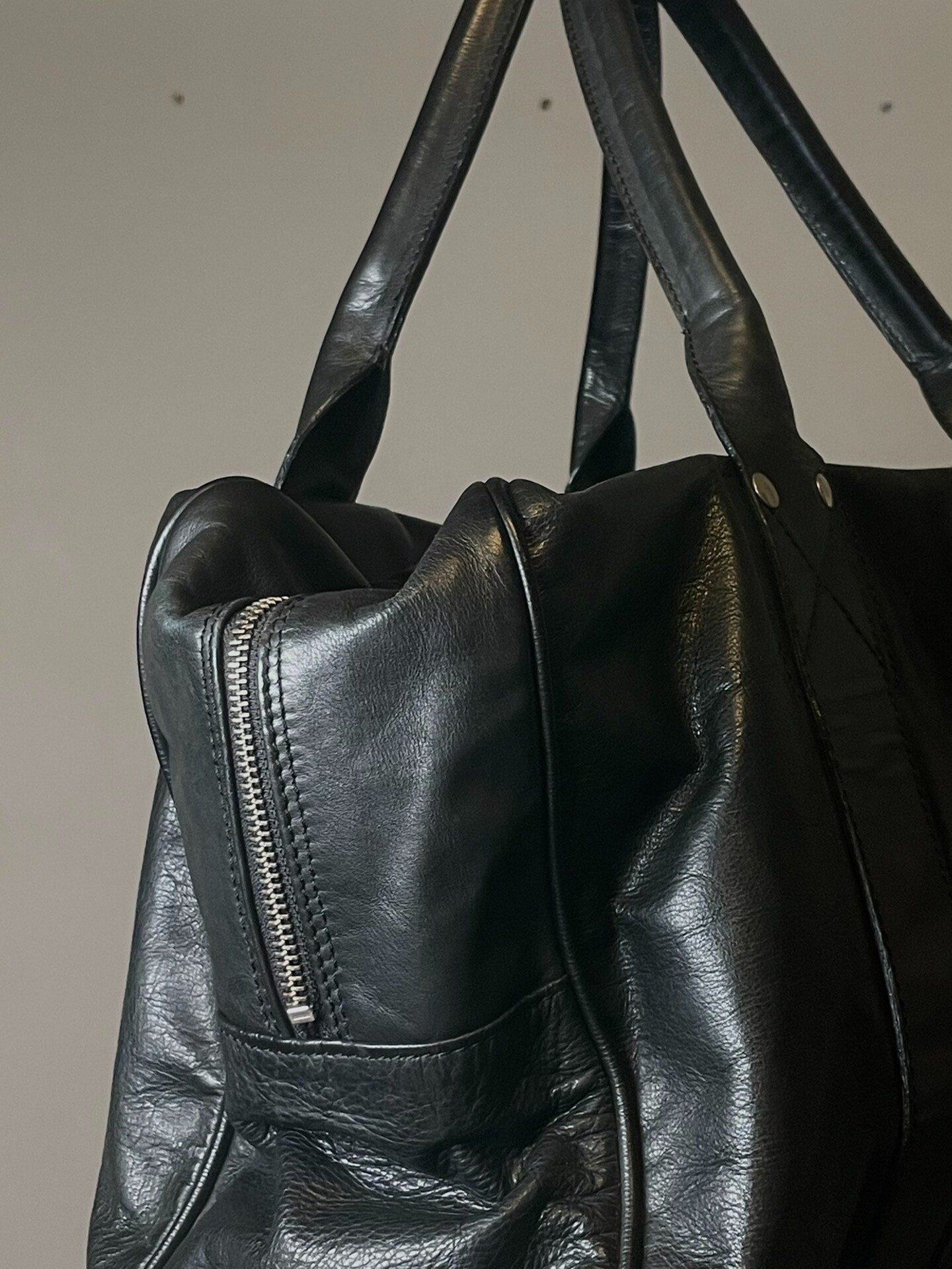 Ann Demeulemeester Black Boston Handbag — back