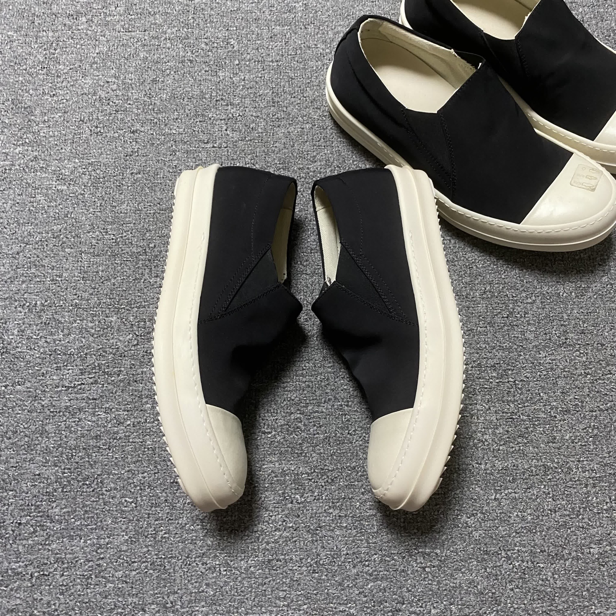 Rick Owens Black Slip-On Shoes — detail