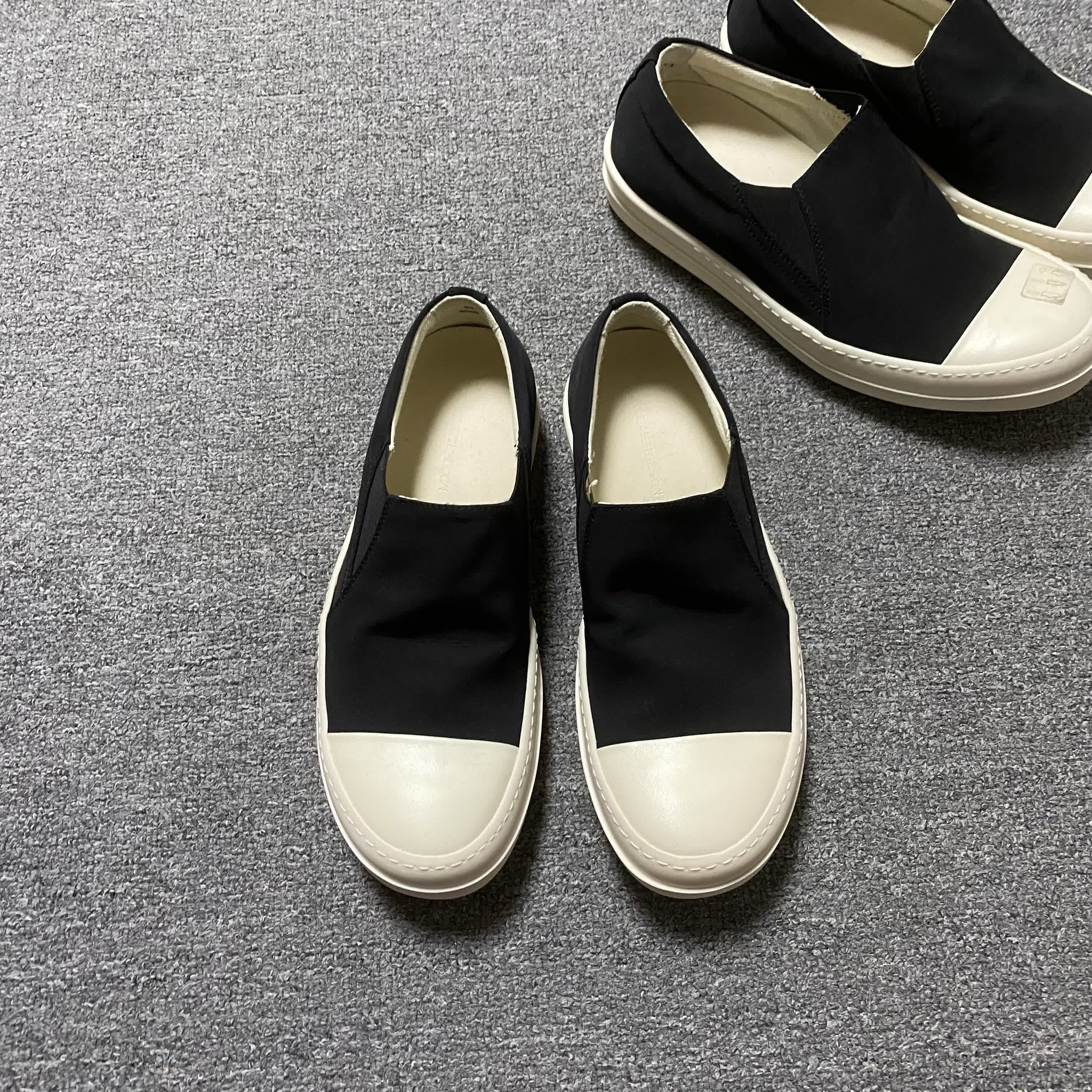 Rick Owens Black Slip-On Shoes — front