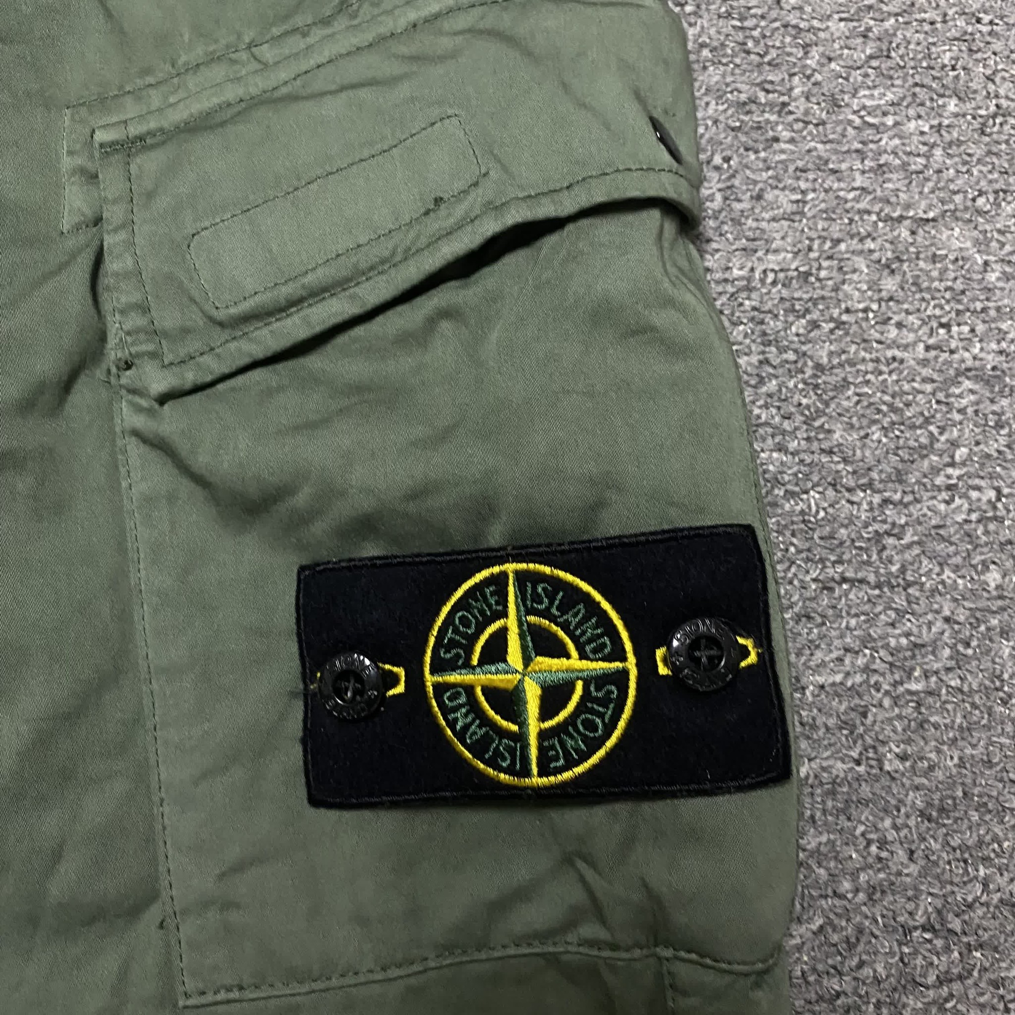 Stone Island Olive Cargo Jogger Pants — back