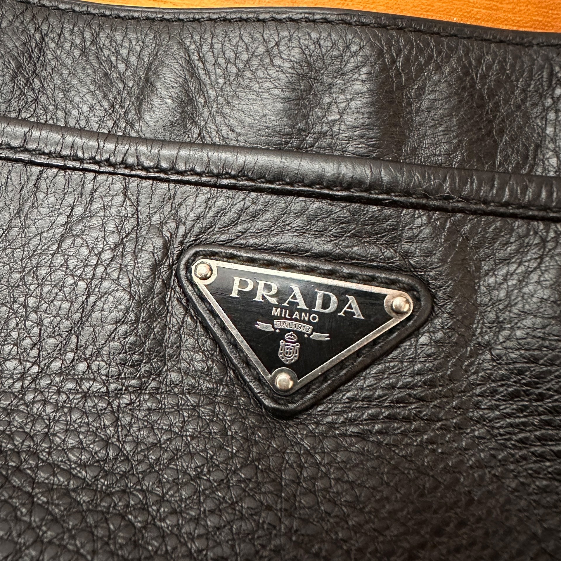 Prada Black Leather Crossbody Bag — detail