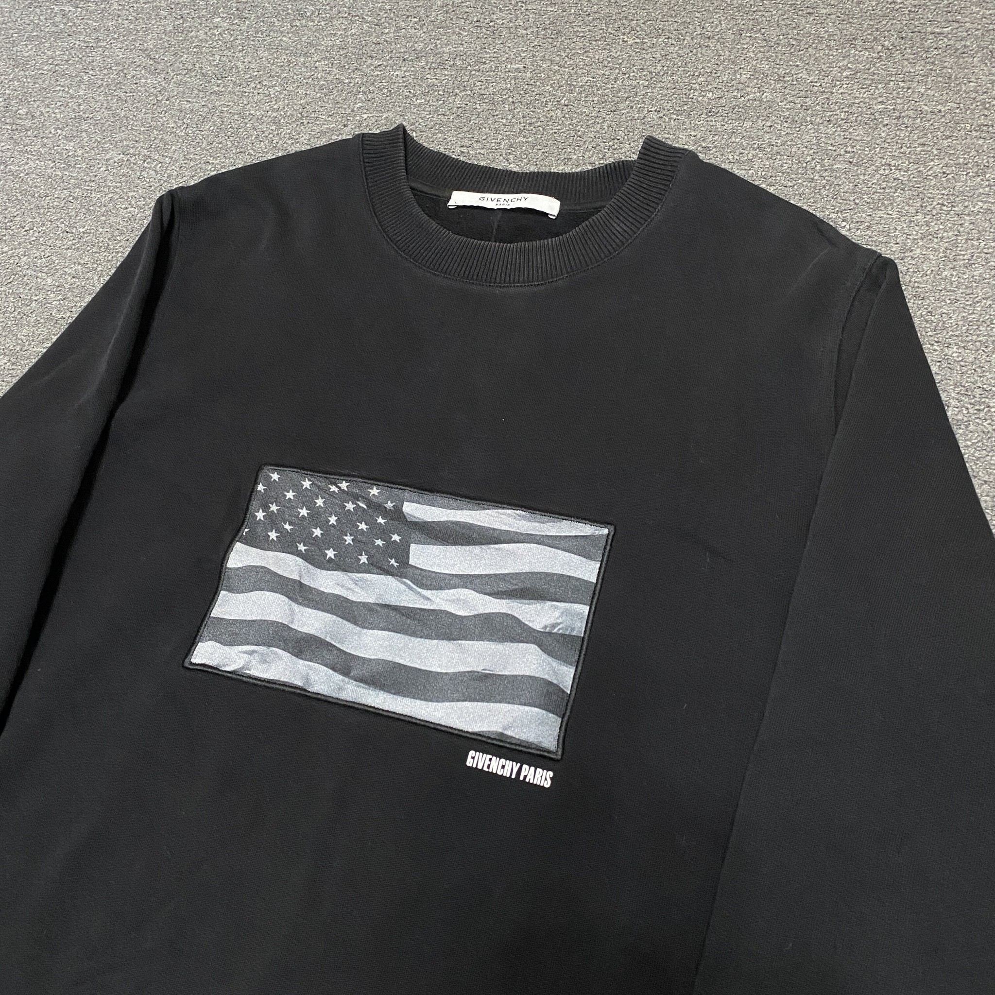 Givenchy Black US Flag Crewneck Sweatshirt — detail