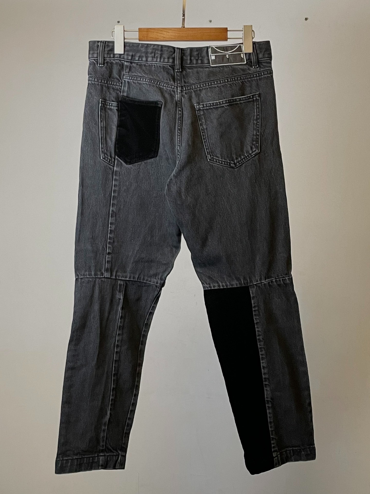 Alexander McQueen Velvet Patchwork Jeans — detail