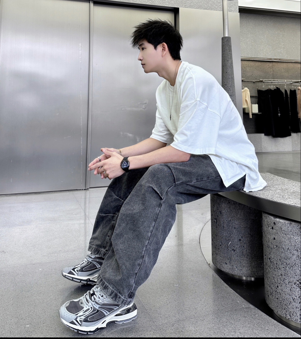 Balenciaga X-Pander Gray Black Sneakers — front