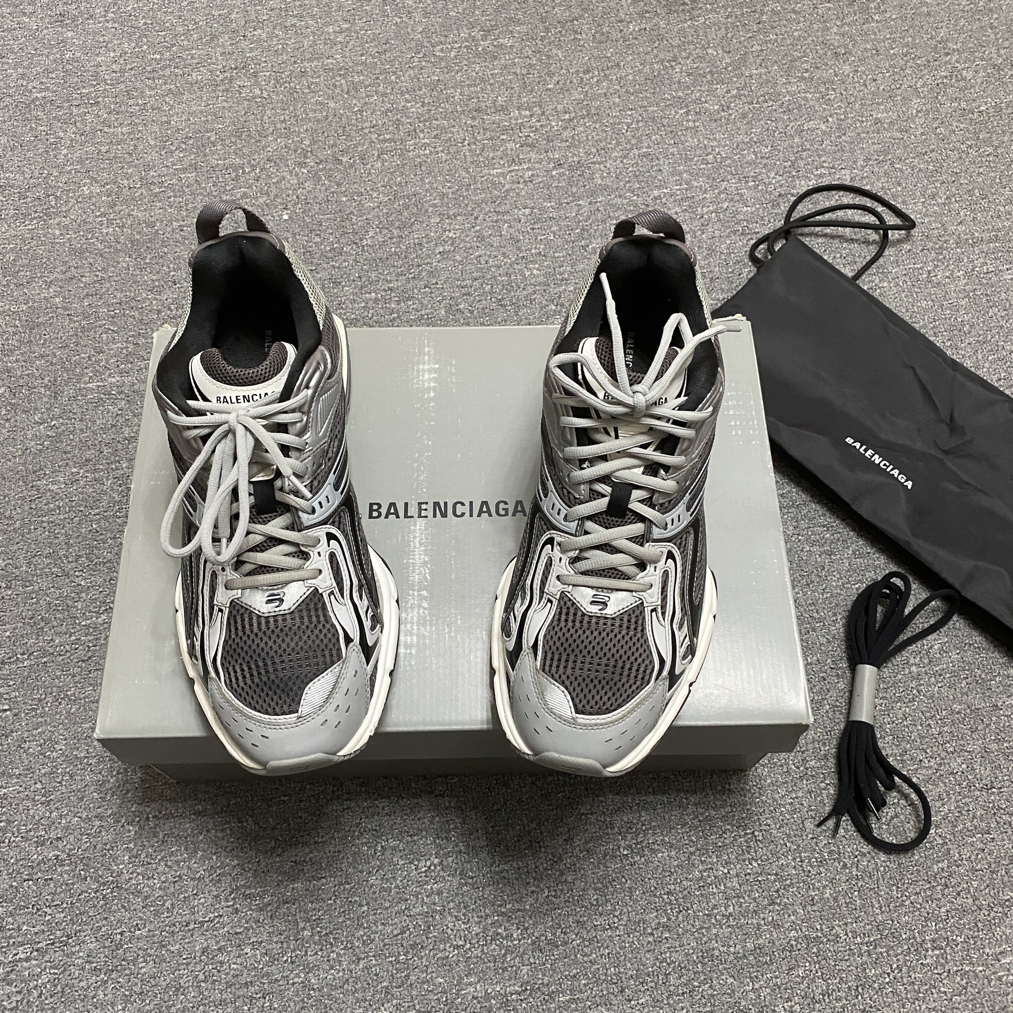 Balenciaga X-Pander Gray Black Sneakers — back